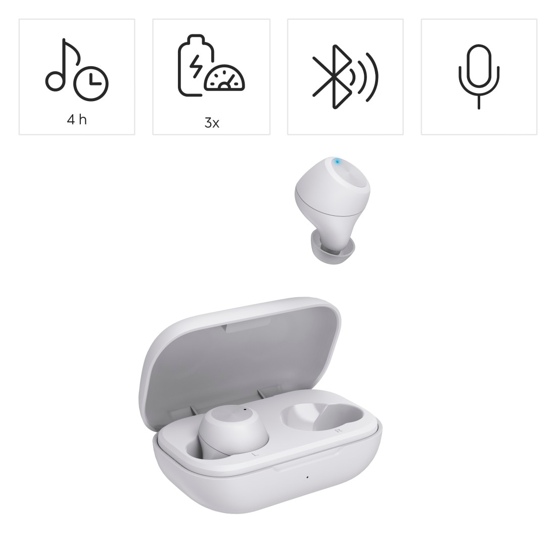 Hama Bluetooth-Kopfhörer »Bluetooth-Kopfhörer kabellos (In-Ear, Equalizer, Mikrofon)«, True Wireless, spritzwassergeschützt, Sprachsteuerung, Touch-Sensor