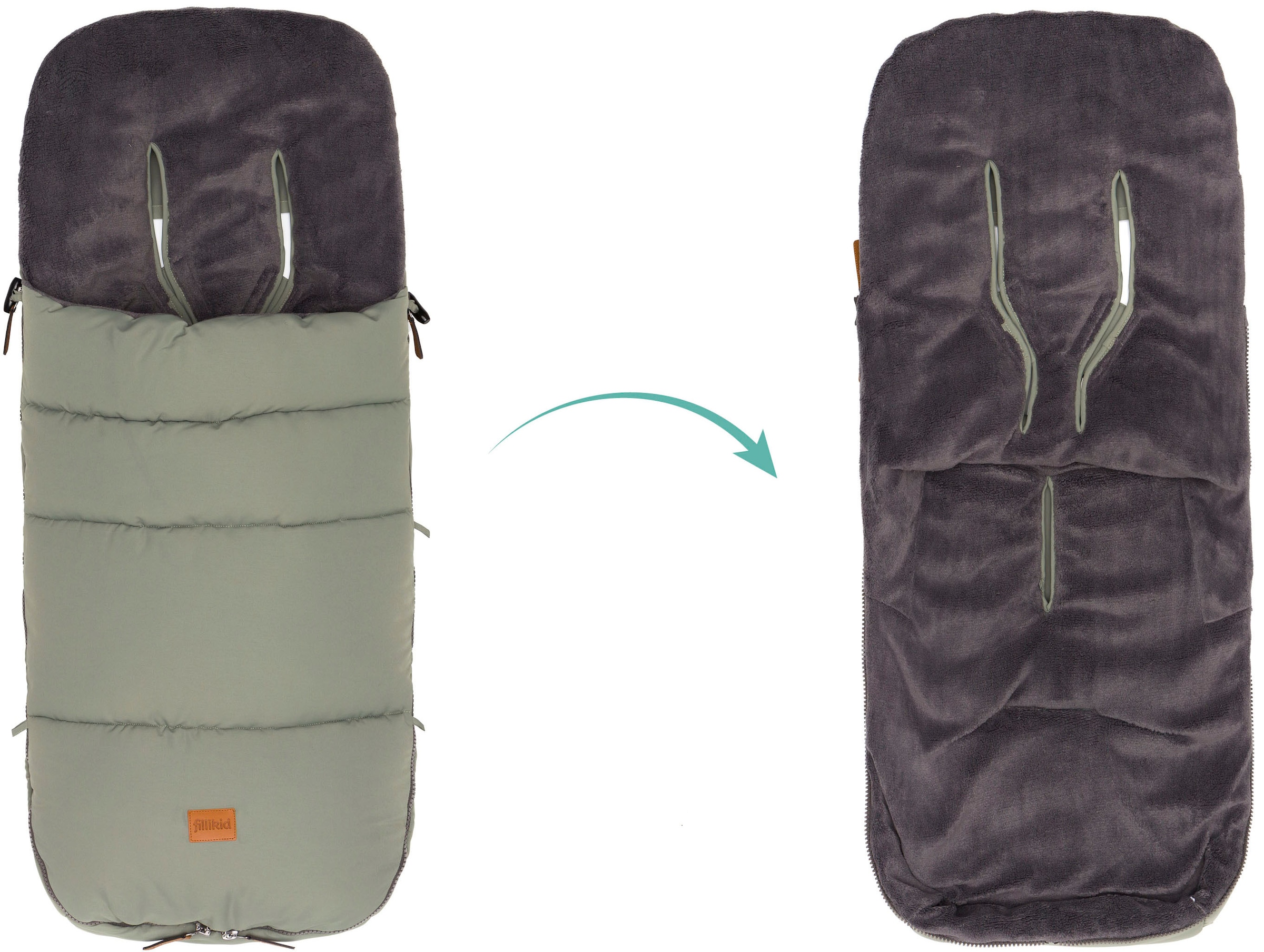 Fillikid Fußsack »Kinley Winterfußsack, salbei«