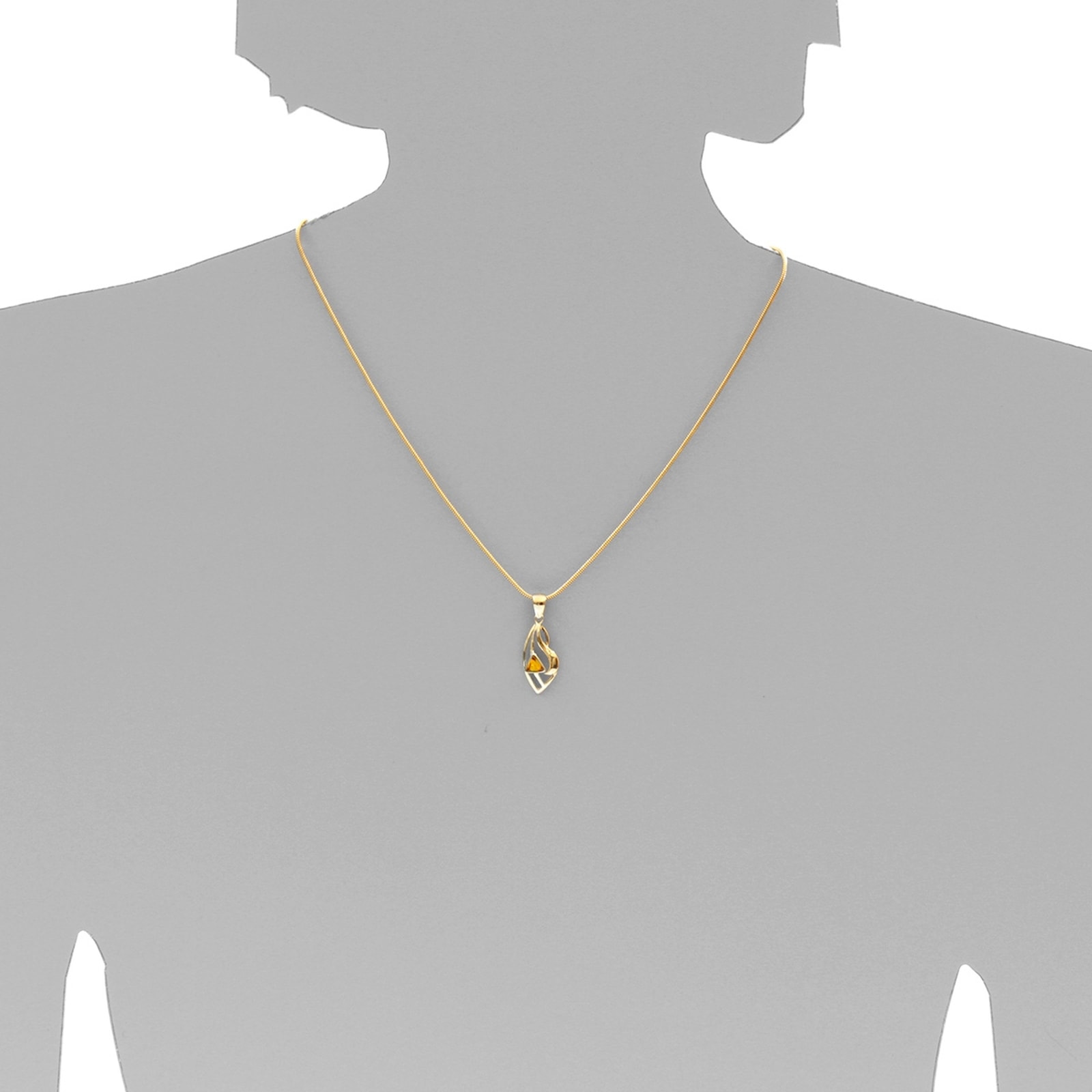 OSTSEE-SCHMUCK Kettenanhänger »- Sadie 29 mm - Gold 585/000 - Bernstein«