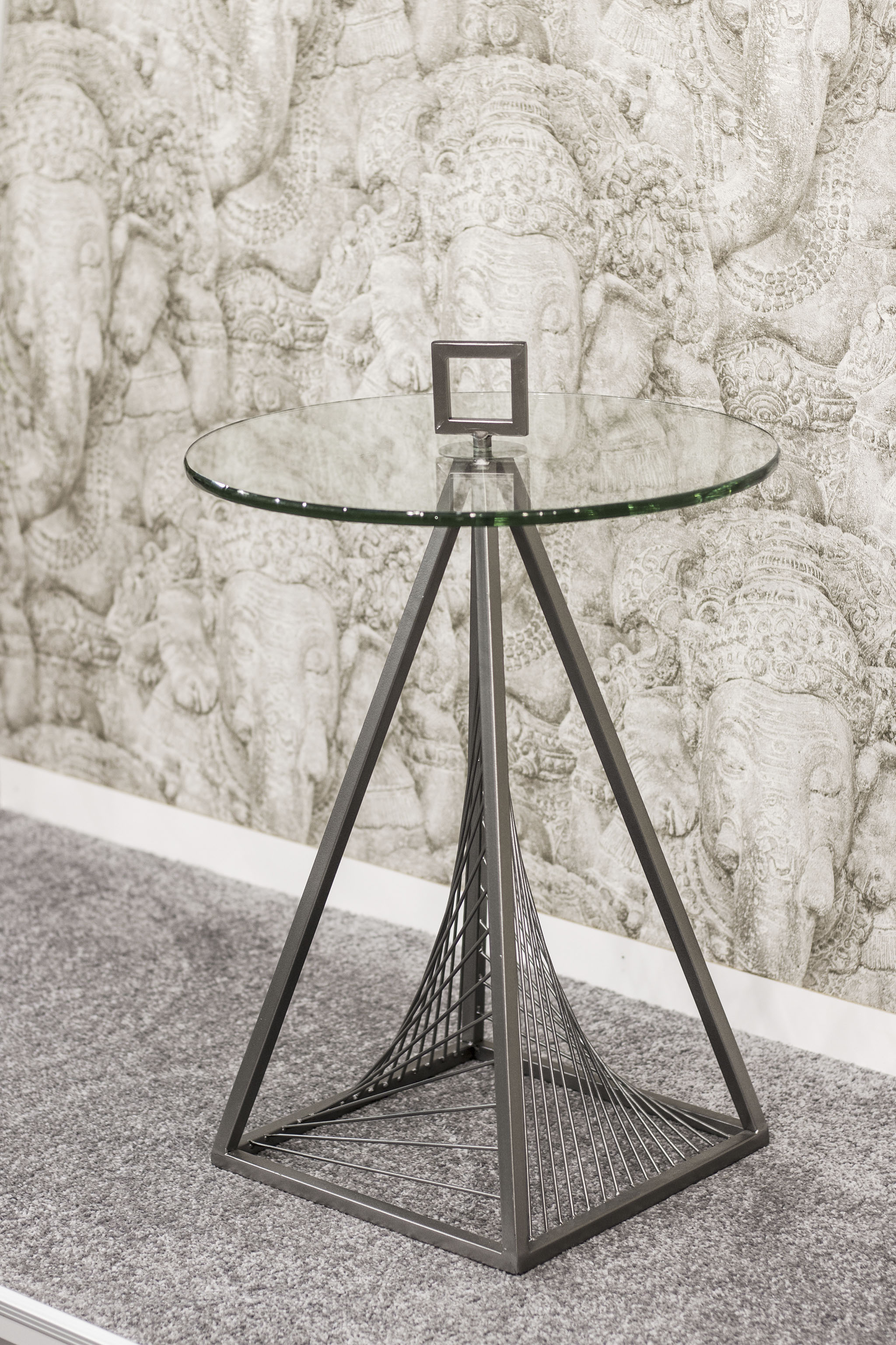 HAKU Beistelltisch "Sofatisch, Wohnzimmertisch" 1 Stk. tlg. rund - aus Metall Grau - Ø/H 45/57 cm