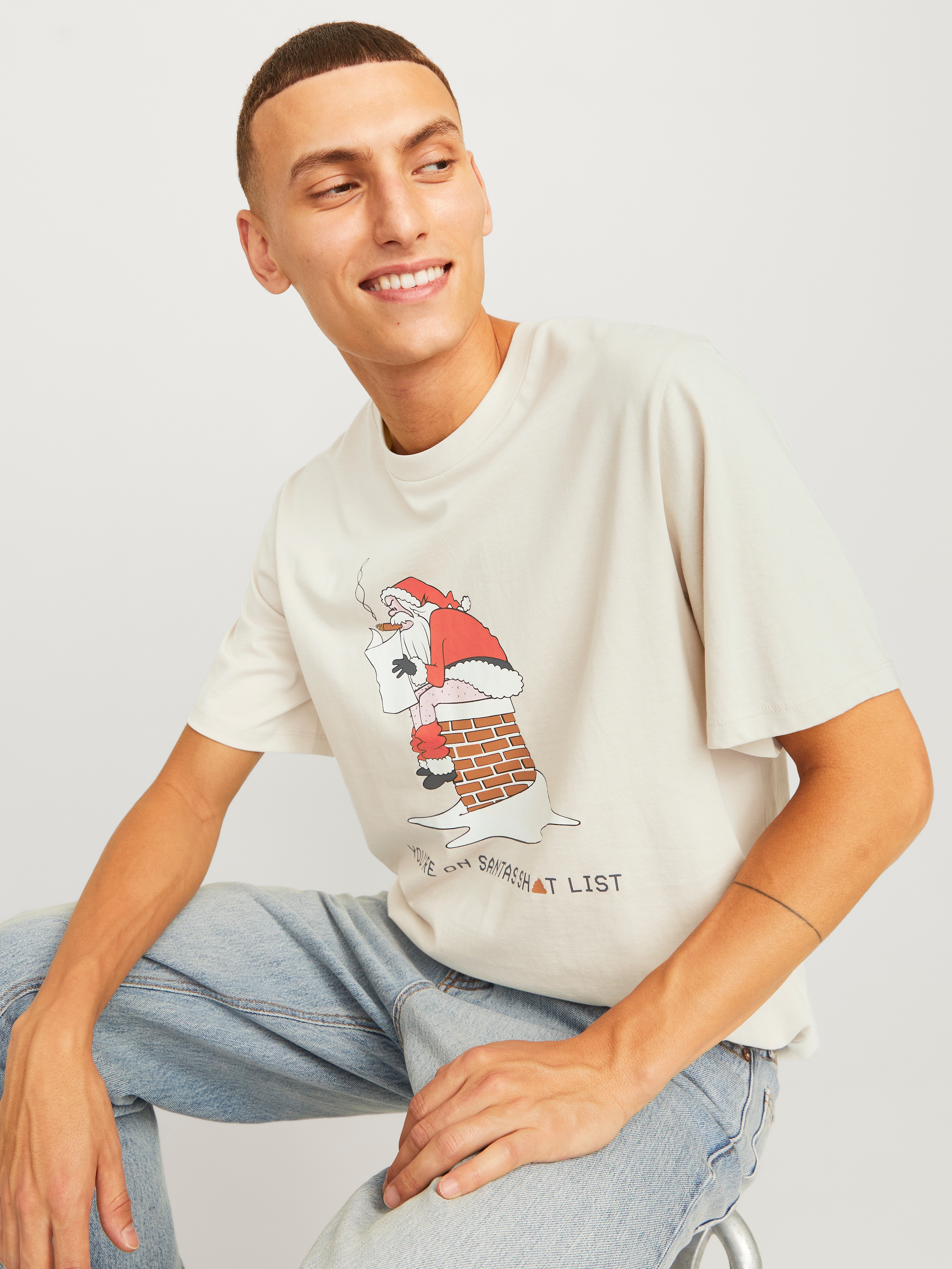 Jack & Jones Rundhalsshirt »JJXMAS FUNNY TEE SS CREW NECK«