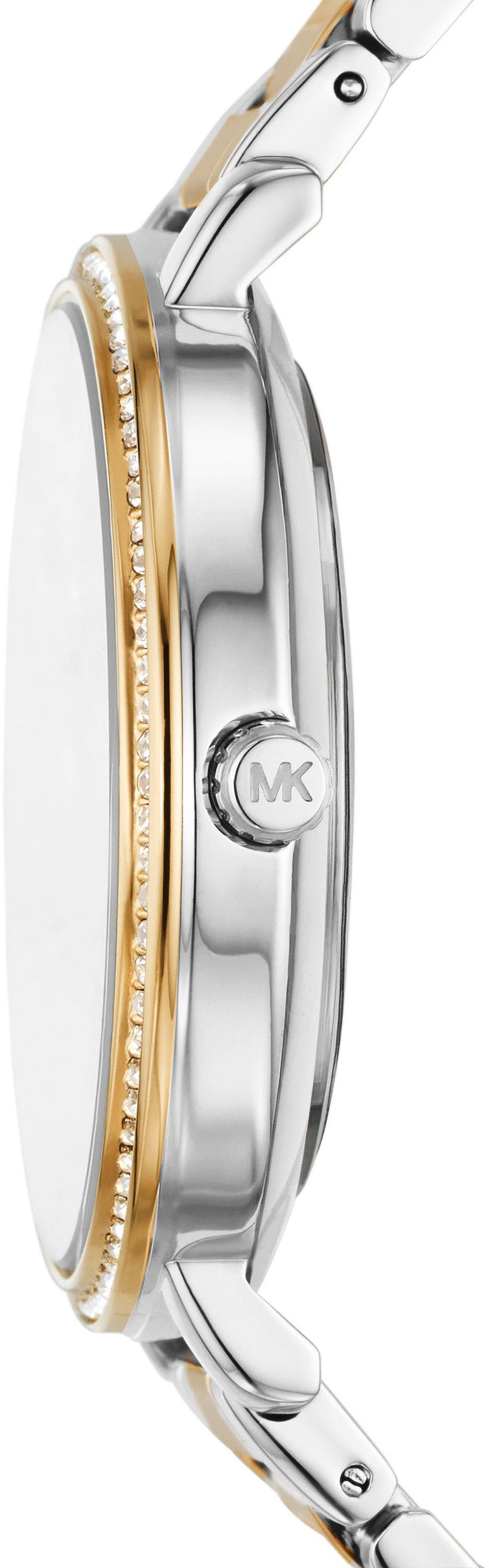 MICHAEL KORS Quarzuhr »PYPER«, Armbanduhr, Damenuhr, Edelstahlarmband, analog, Glassteine