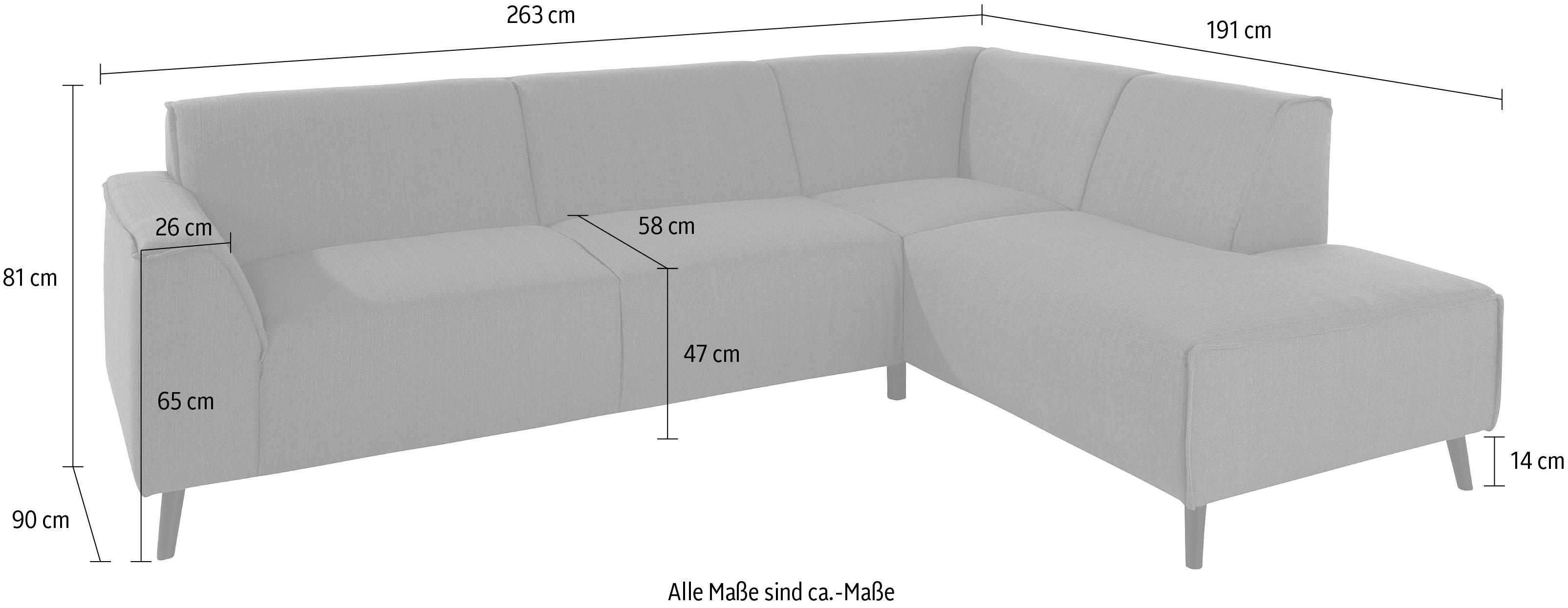 Thumbnail - DOMO collection Ecksofa "Amora, inklusive komfortablem Federkern für mehr Sitzkomfort, L-Form", mit Ottomane, elegant un...