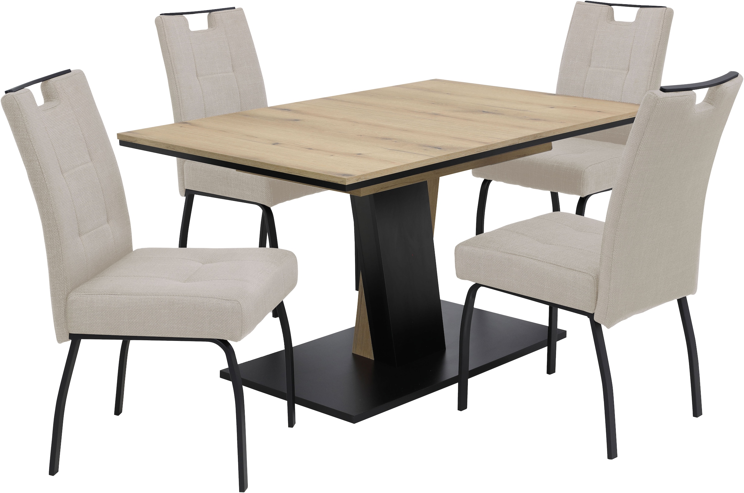 HELA Essgruppe "EBRO", (Set, 5 tlg.), Mit Synchronauszug, Vierfußstuhl XL S günstig online kaufen