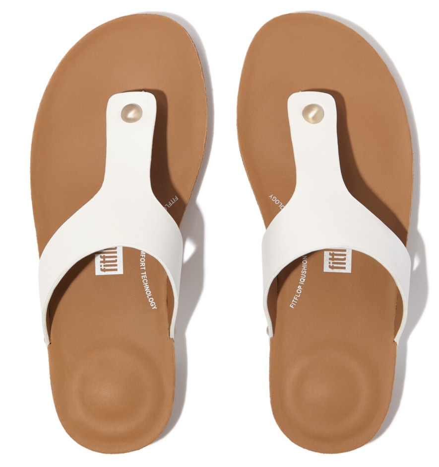 Fitflop Zehentrenner »IQUSHION LEATHER TOE-POST SANDALS«, Sommerschuh mit iQushion-Technologie für langen Tragekomfort