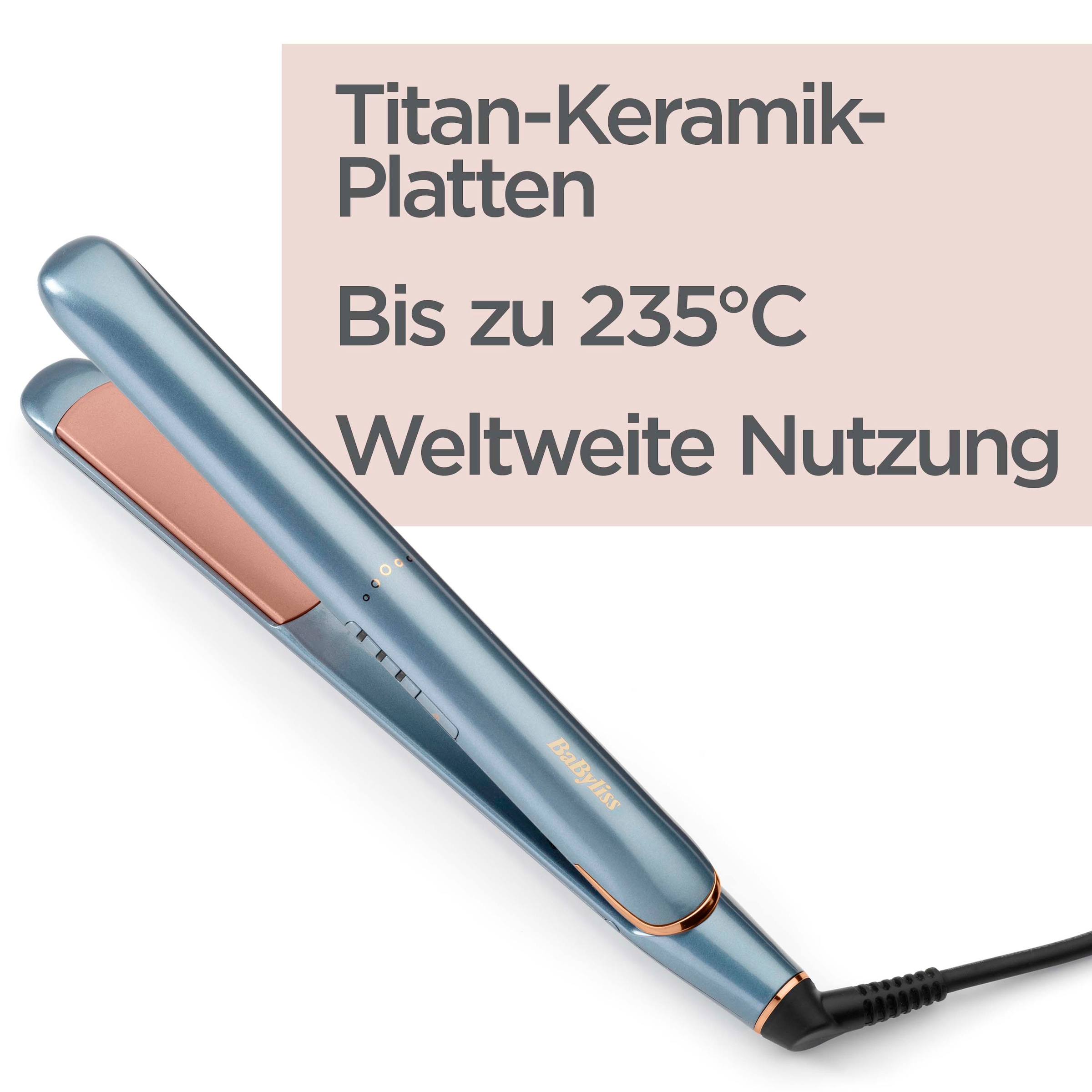 BaByliss Glätteisen »Denim Luxe Glätteisen«, mit ultraglatten Titan-Keramik-Platten für brillanten Glanz