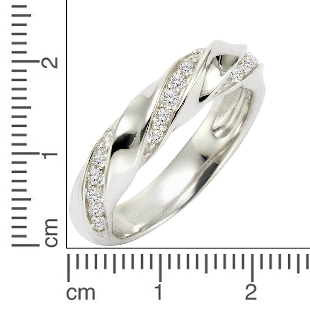 Zeeme Fingerring »Silber 925 Zirkonia weiß«