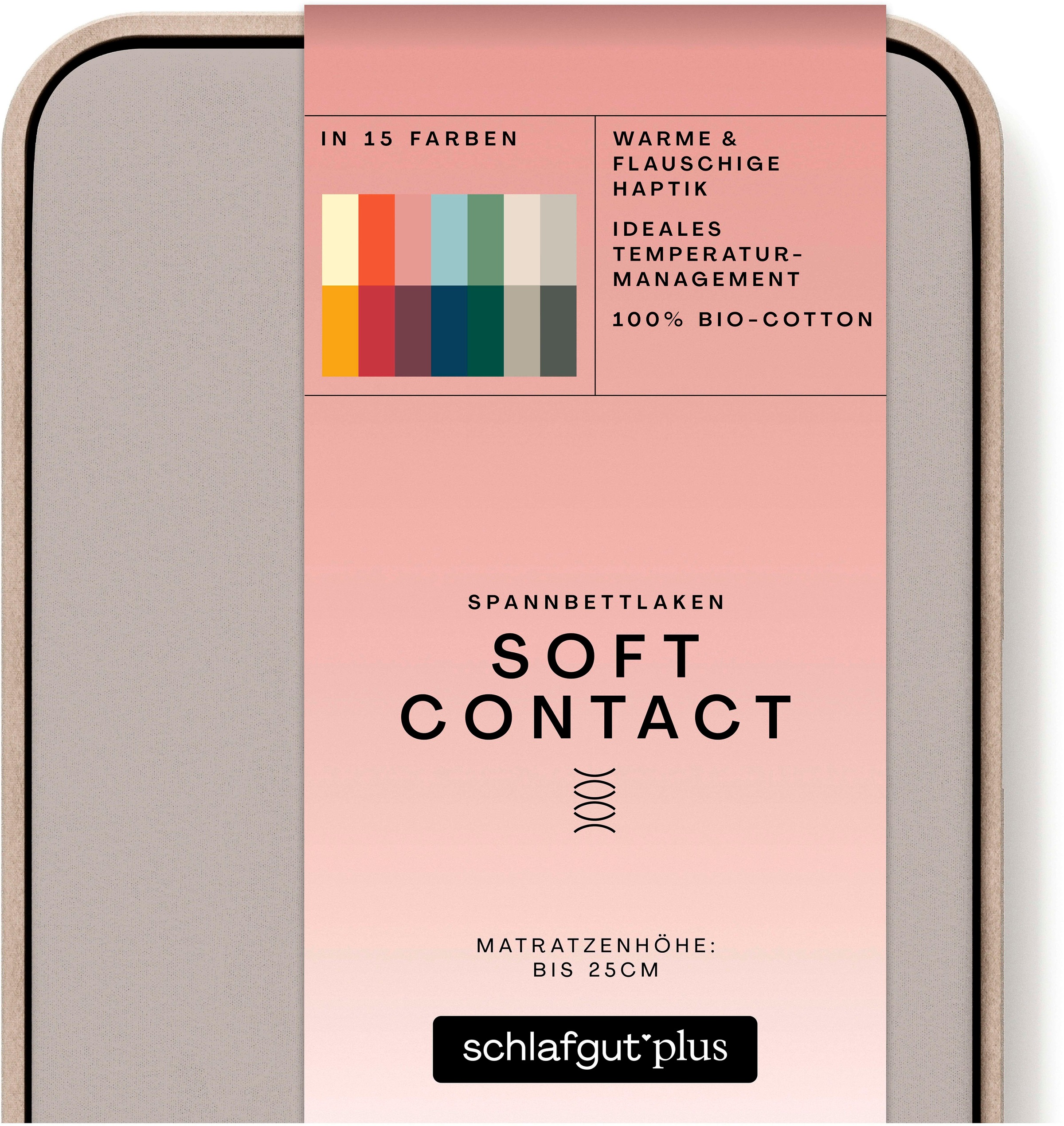 Thumbnail - Schlafgut Spannbettlaken "Soft Contact", 100% Bio Baumwolle