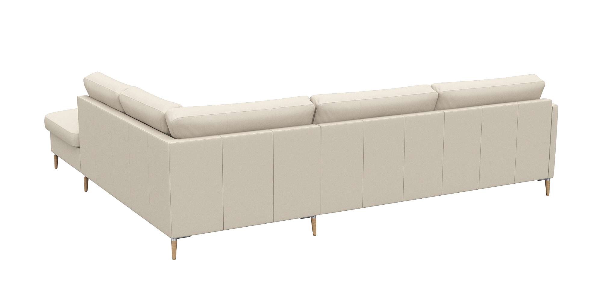 FLEXLUX Ecksofa »Fiore, super Sitzkomfort durch Kaltschaum im Sitz, L-Form«, schmale Armlehnen, Füße Alu+ Eiche