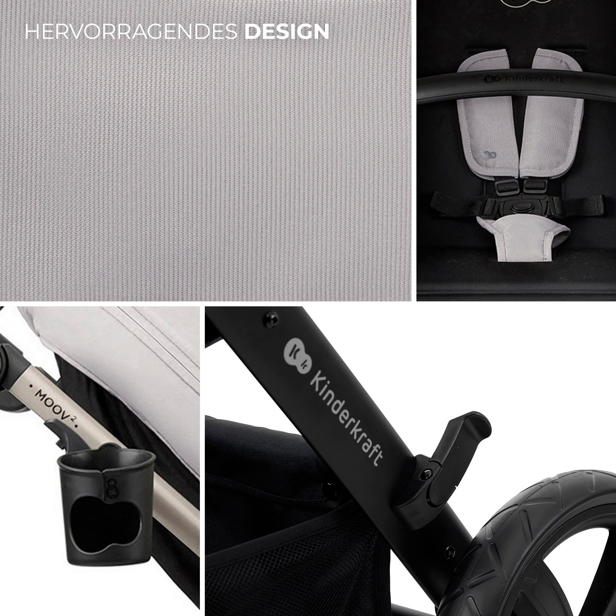 Kinderkraft Kombi-Kinderwagen »MOOV 2 4in1 EVA« 27 kg mit EVA-Rädern