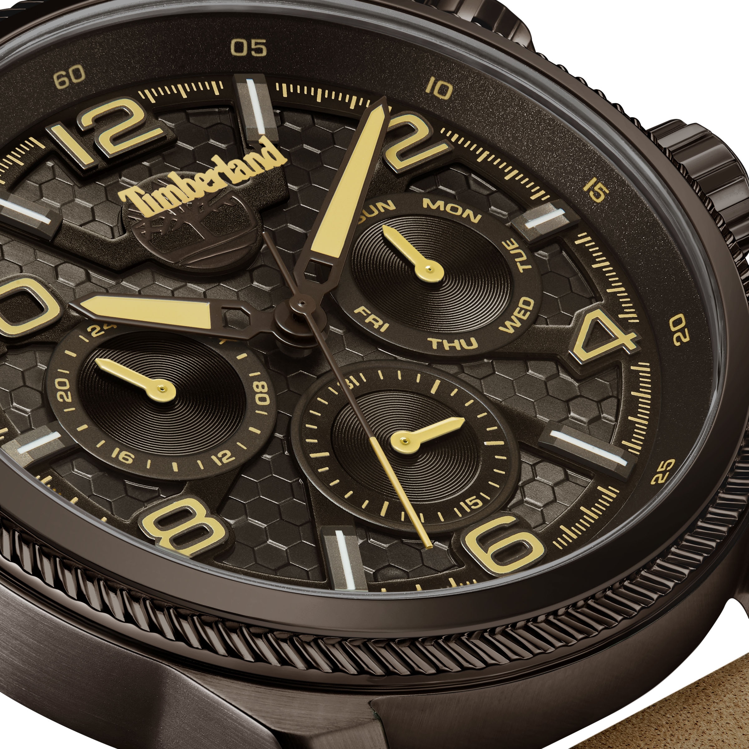 Timberland Chronograph »HENNIKER II«, Quarzuhr, Armbanduhr, Herrenuhr, Lederarmband, Stoppfunktion, Datum