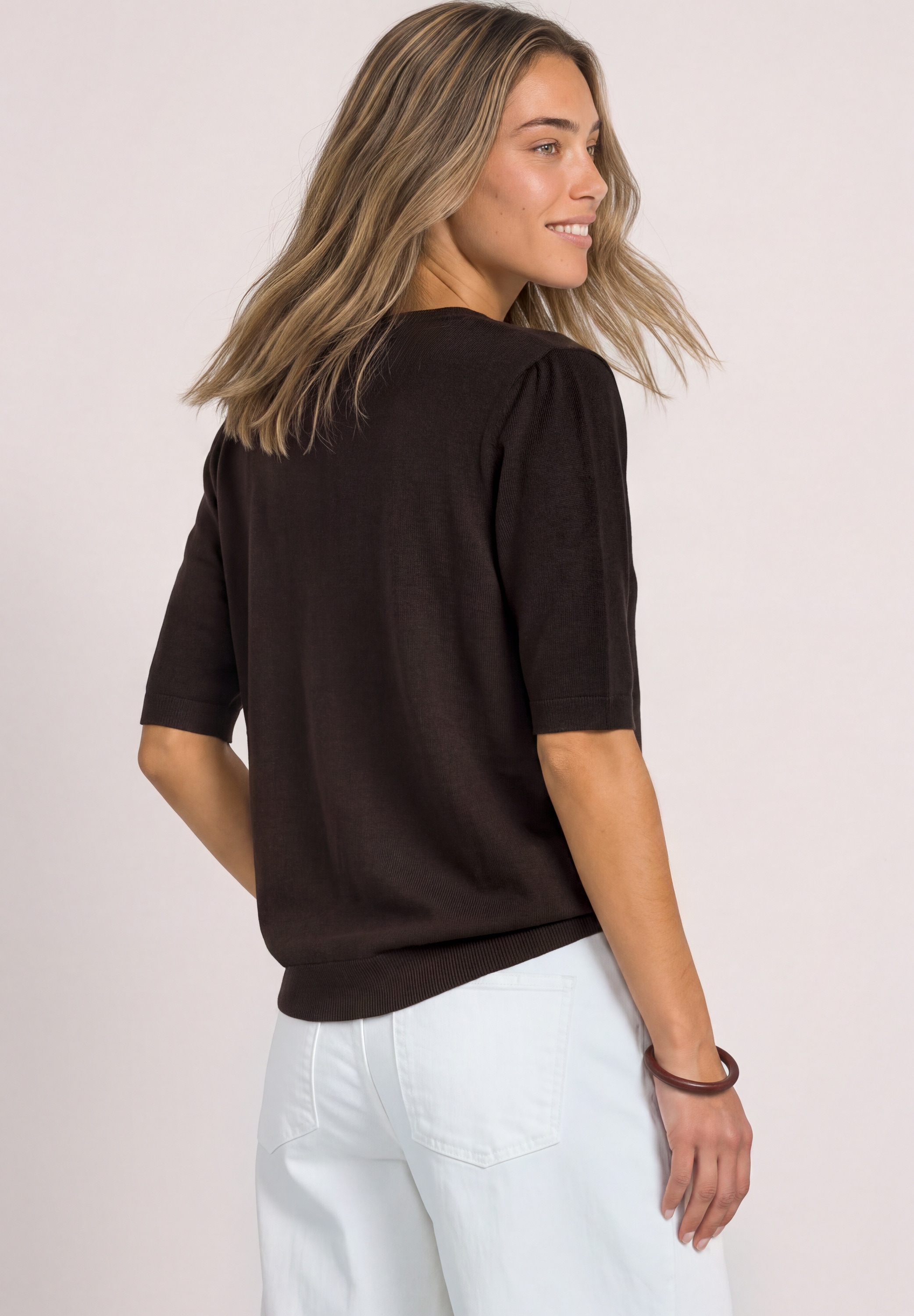 STREET ONE Cardigan Kurzarm Cardigan mit Rundhals und Knöpfen