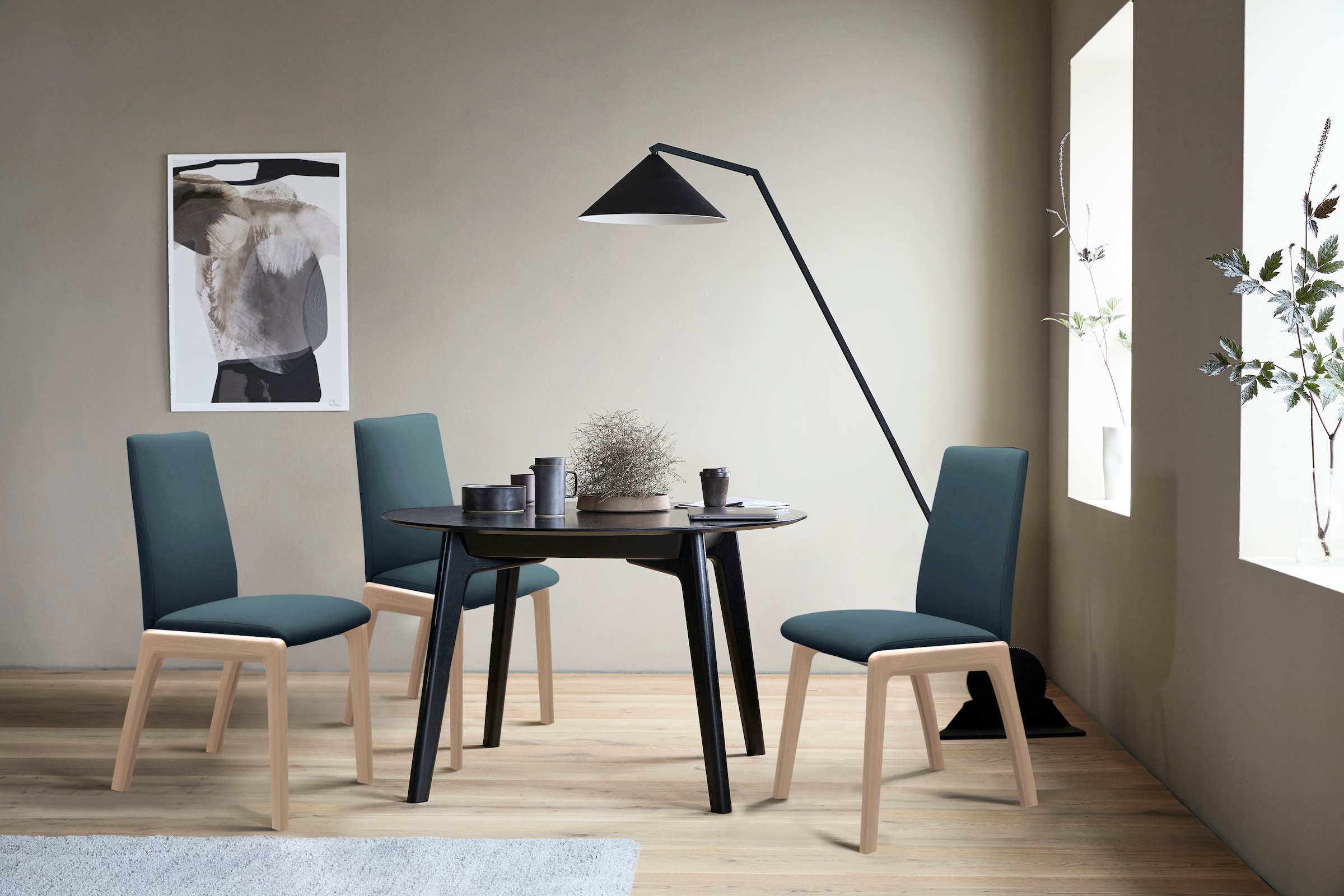 Stressless® Polsterstuhl »Laurel«, Microfaser DINAMICA, Low Back, Größe M, mit abgerundeten Beinen in Eiche gekalkt