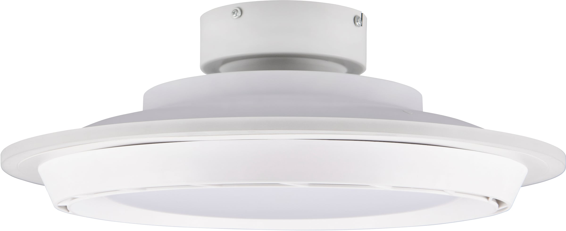 REALITY Leuchten LED Deckenleuchte »SAARELA mit Ventilator, unauffälliger Deckenventilator mit Licht 18W« LED-Board 1 Stk. Farbwechsler | warmweiß - kaltweiß 6-Stufen Ventilator Vor- & Rücklauf, Fernbedienung CCT dimmbar Memory