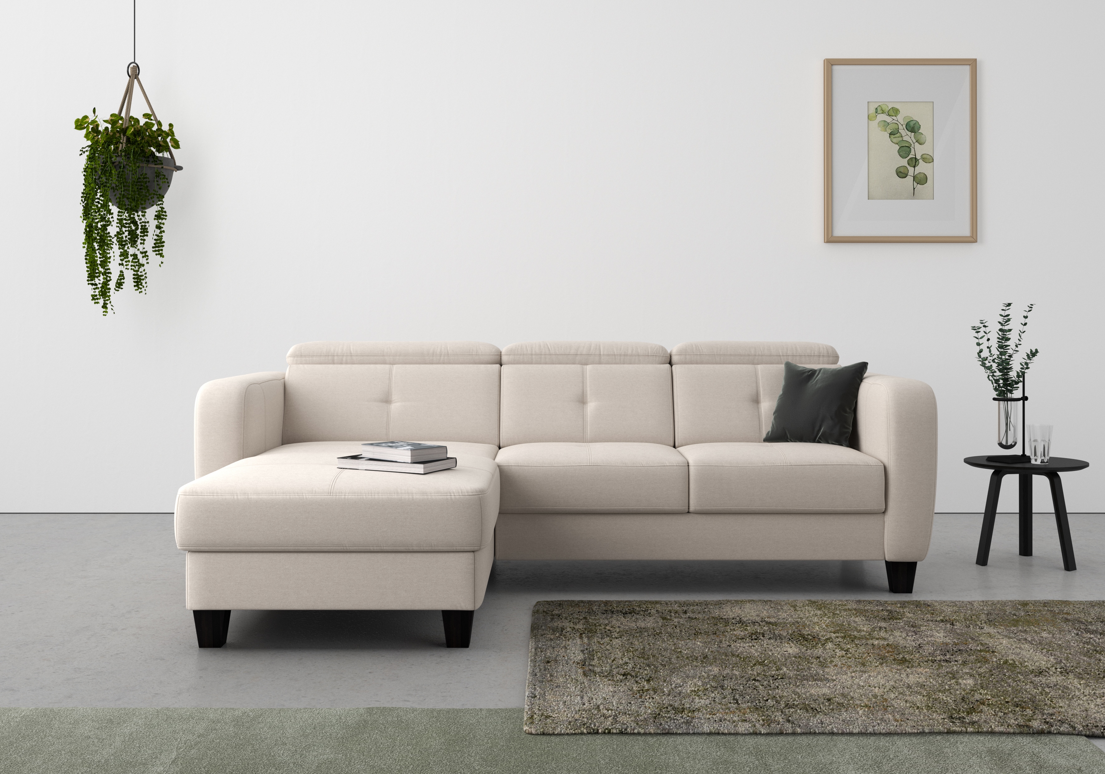 sit&more Ecksofa "Belluci L-Form" inklusive Federkern, wahlweise mit Schlaffunktion und Bettkasten