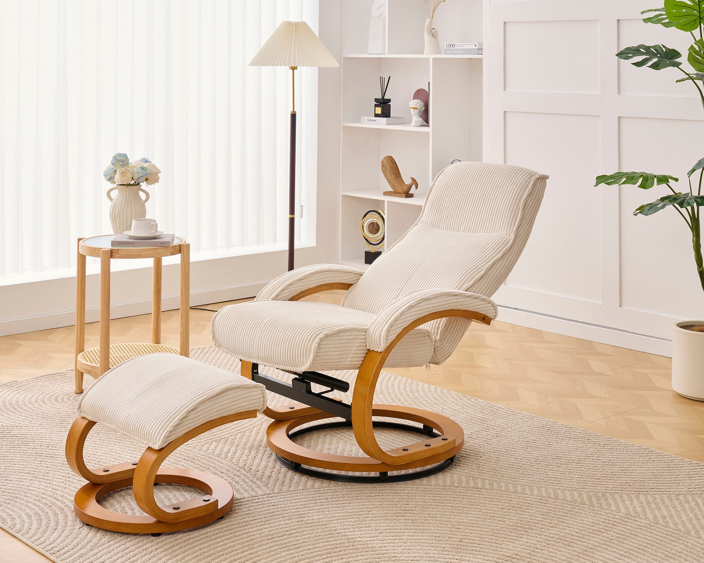 Home affaire Relaxsessel »Paris, mit Hocker - OTTO. Verlässliche Qualität.« bestehend aus Sessel und Hocker,  manuelle Relaxfunktion mit Drehfunktion, neu: Cord-Bezug