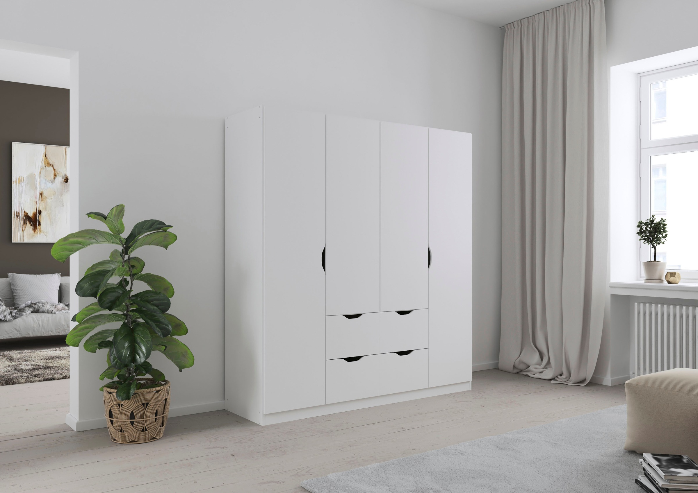 rauch Kleiderschrank "Freiham" mit Griffmulden und Schubkästen günstig online kaufen