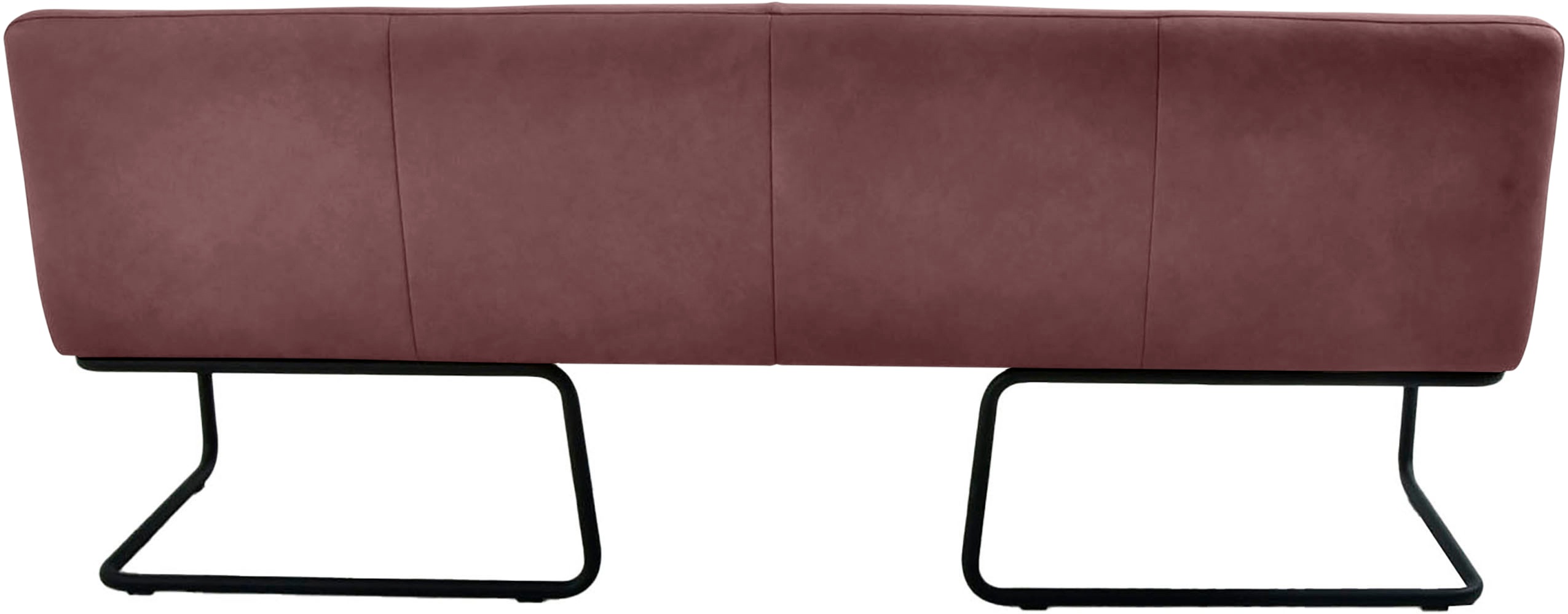 Thumbnail - K+W Komfort & Wohnen Polsterbank in abgerundeter Form, Rundrohrkufe lang gebogen, in Leder oder Stoff