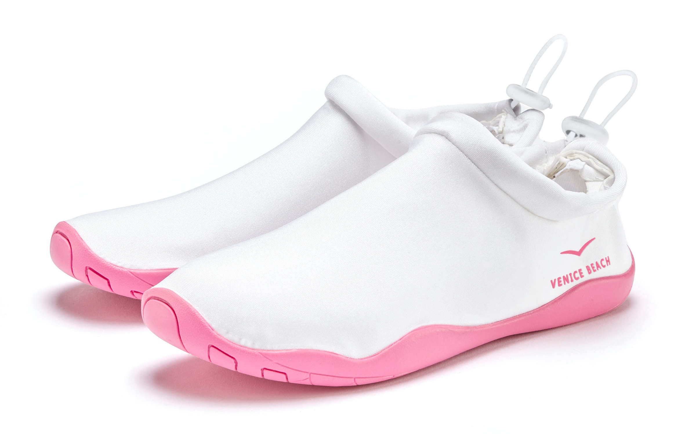 Aquaschuh VENICE BEACH "Badelatsche, Badeschuhe, Badeschlappe, Wasserschuh, leichter Slipper", Damen, Gr. 36, rosa (weiß, rosé), Obermaterial: 80% Neopren, 20% Textilmaterial. Decksohle: 100% Textilmaterial. Futter: 100% Textilmaterial. Laufsohle: 100% Sy