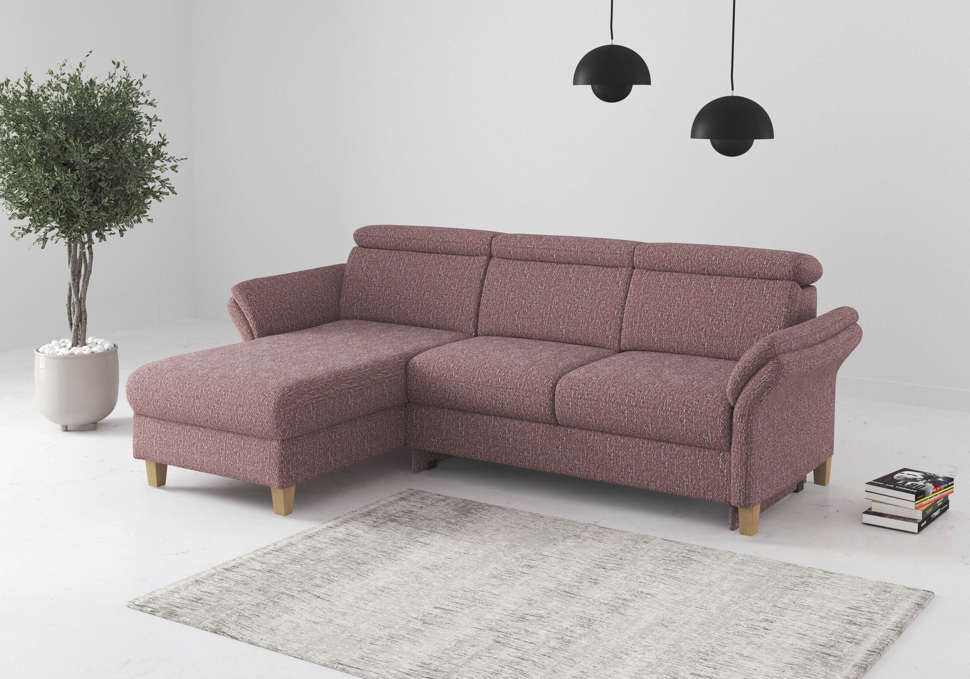OTTO home Ecksofa "Glendale, L-Form" inkl. Kopfteilverstellung, wahlweise mit Vorziehsitz und Bettkasten