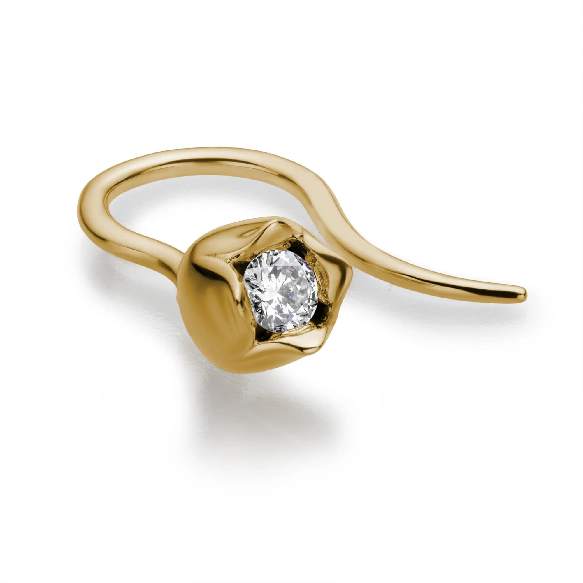 LYOMI Paar Ohrhänger »585/- Gelbgold Blüte 2 synth. Diam. 0,20ct.«