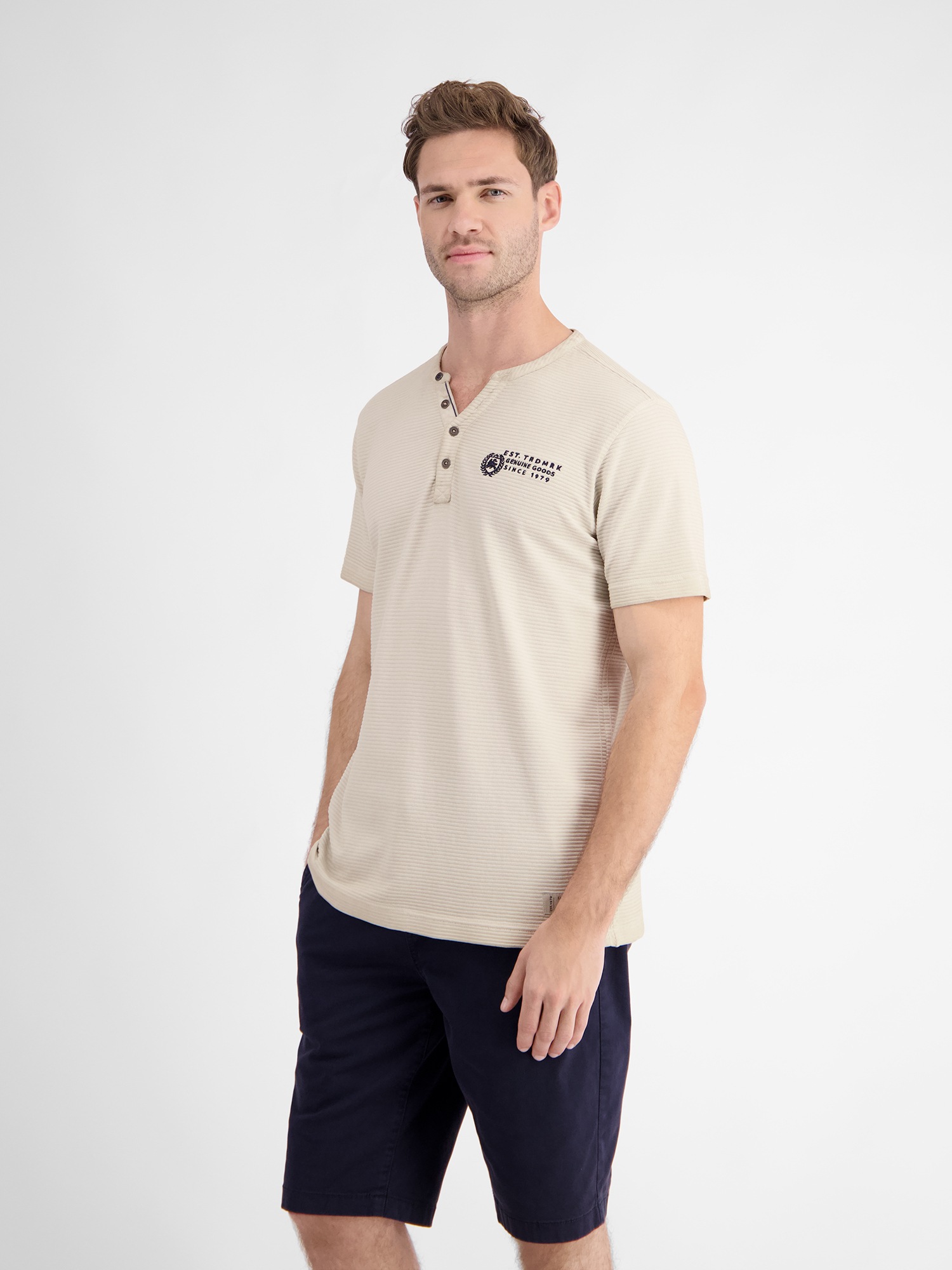 LERROS Henleyshirt »LERROS Serafino für Herren in sportlicher Optik«