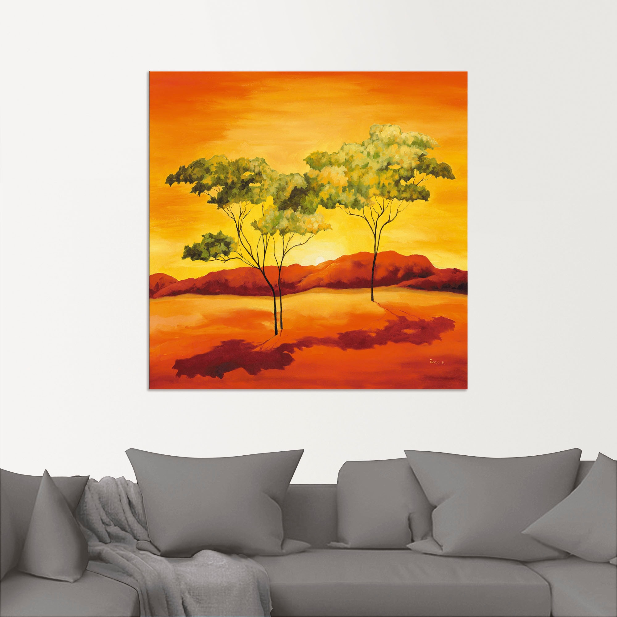 Artland Wandbild »Sonnenuntergang in der Steppe«, Afrika, (1 St.), als Leinwandbild, Poster in verschied. Größen