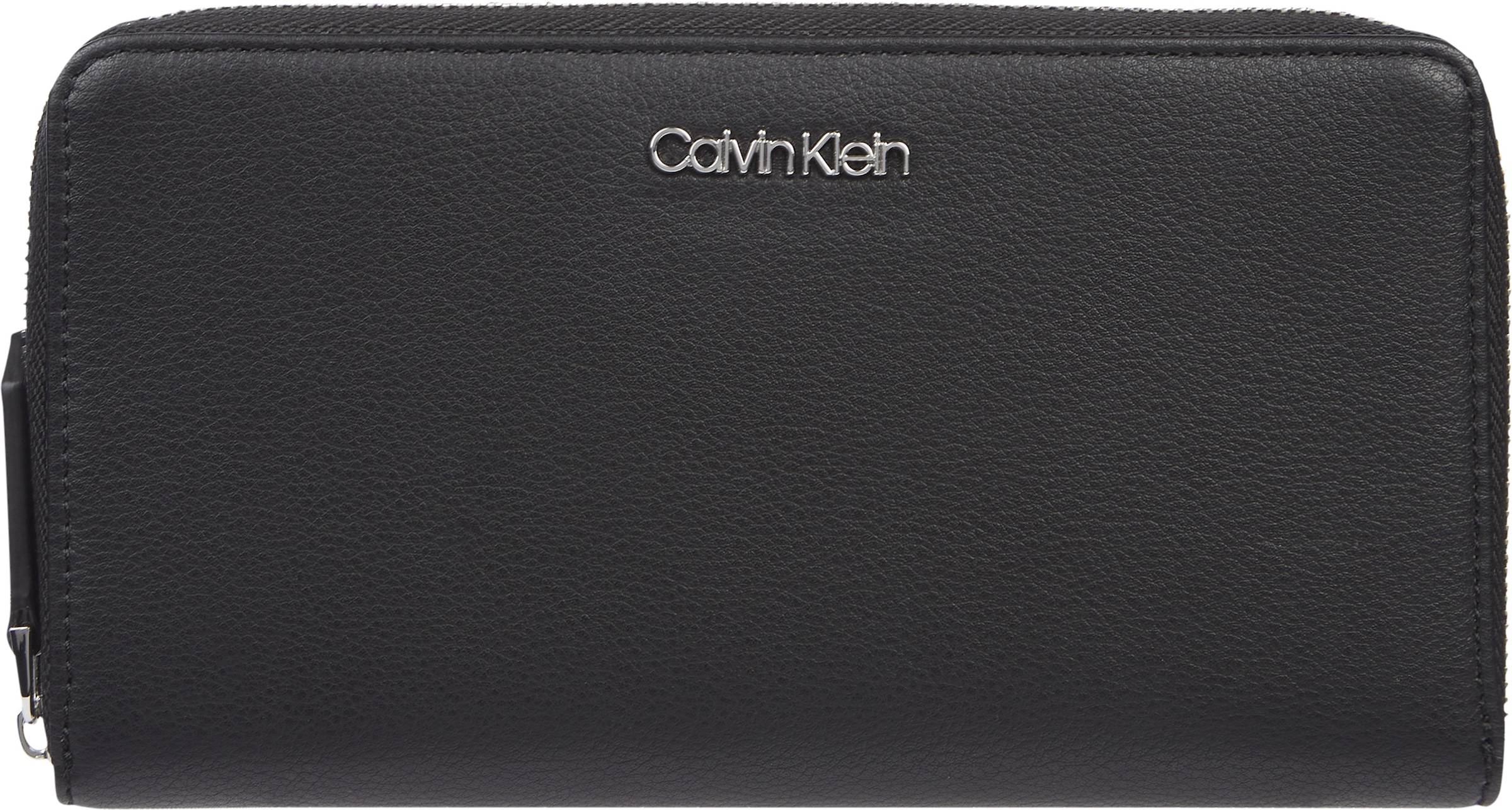 Calvin Klein Geldbörse »CK MUST Z/A WALLET XL«, mit silberfarbenen Details Damenbörse Geldbeutel Portemonnaie lang