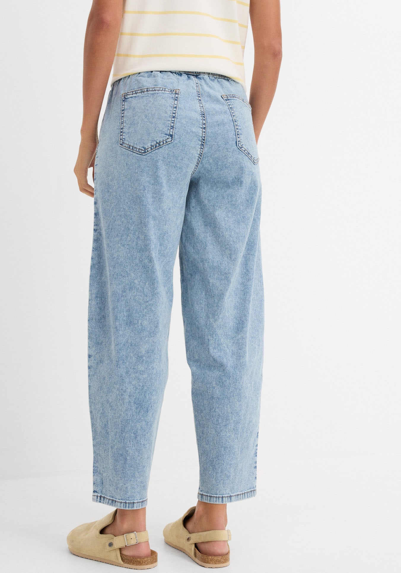 bonprix Loose-fit-Jeans 1 Barrel-Form, mit Gummibund, mit Elasthan-Anteil