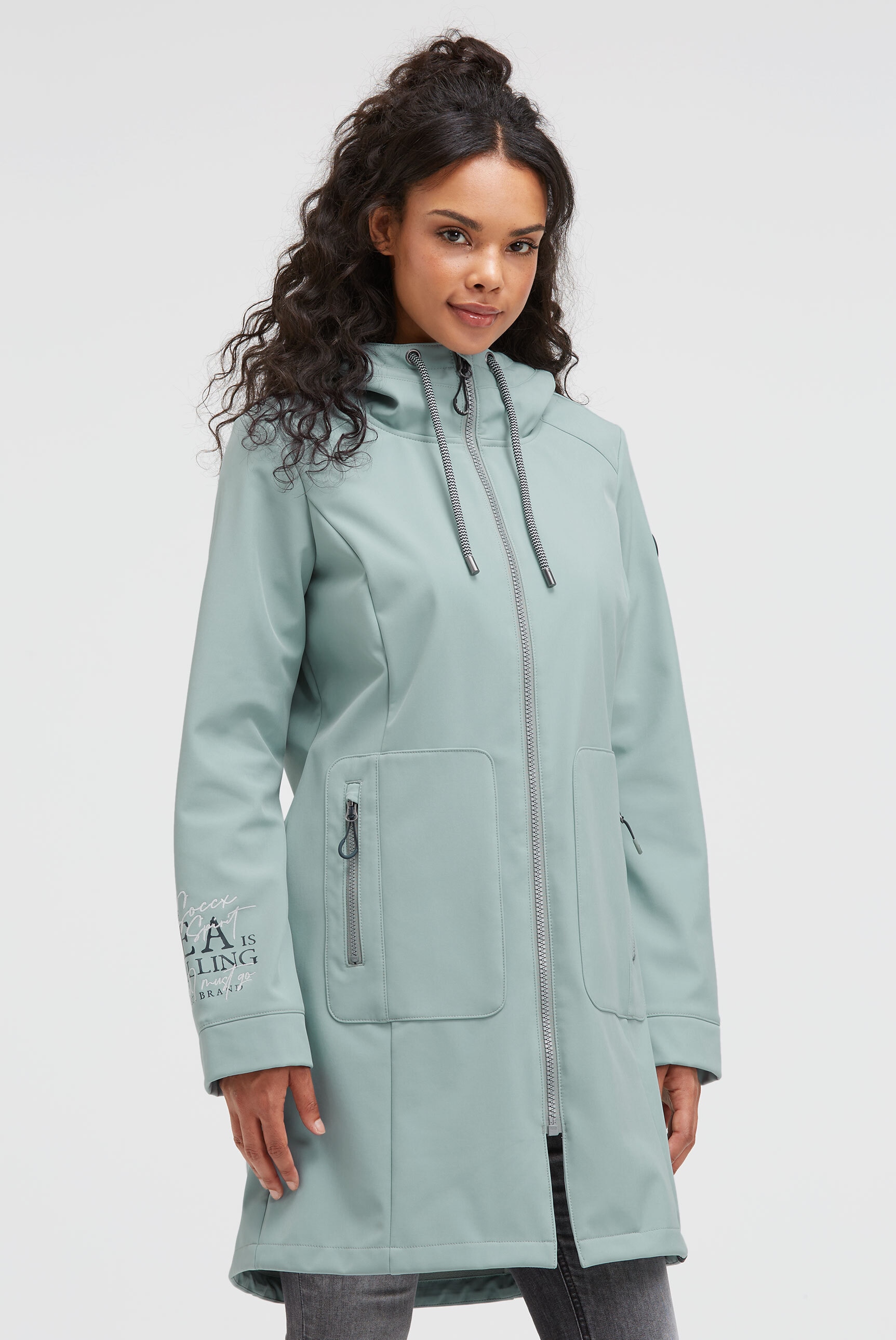 SOCCX Softshelljacke, mit Kapuze, mit Windfangleiste günstig online kaufen
