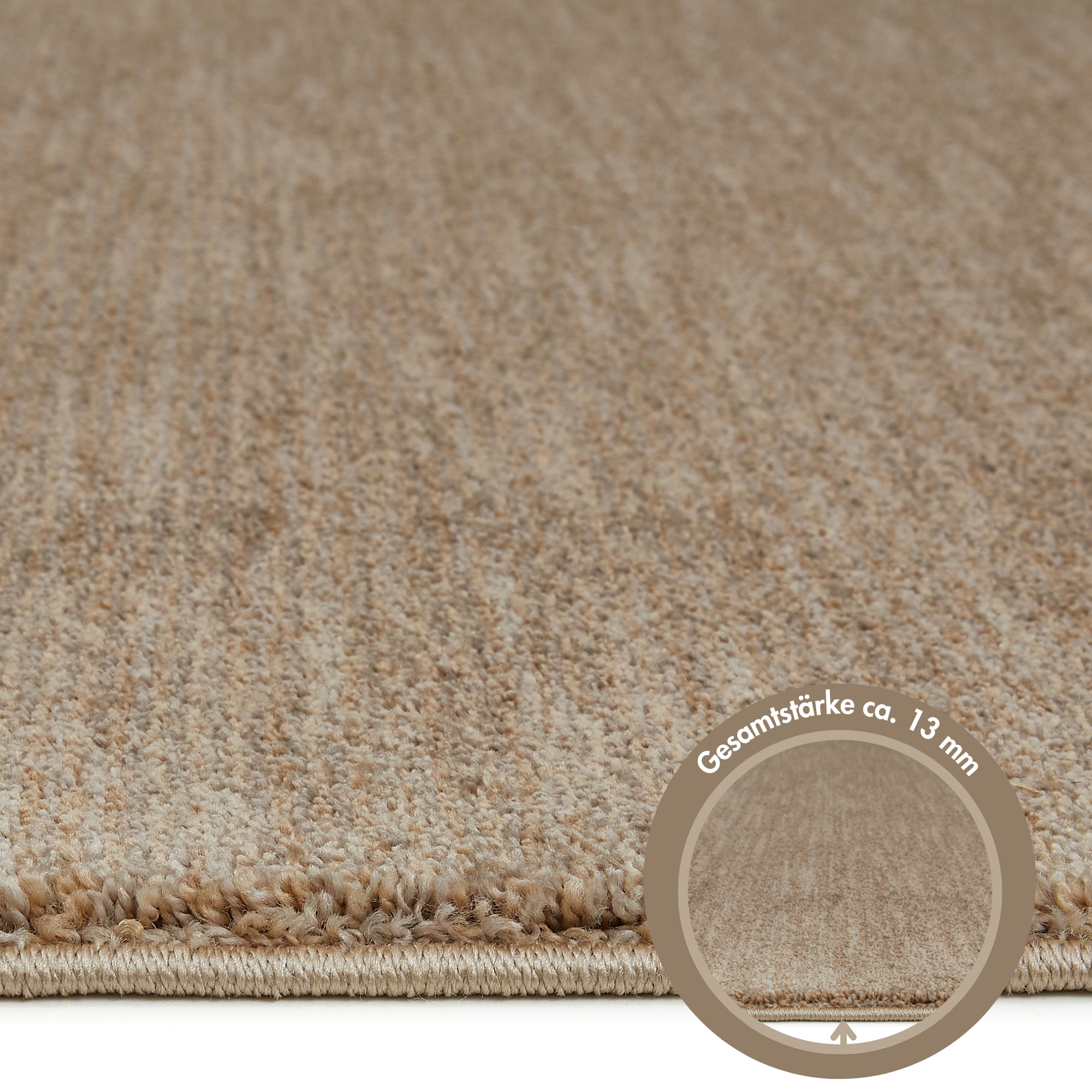 LUXOR living Teppich »Vilnius«, rechteckig, 13 mm Höhe, melierte Optik, weicher Flor, mit Fransen, Wohnzimmer