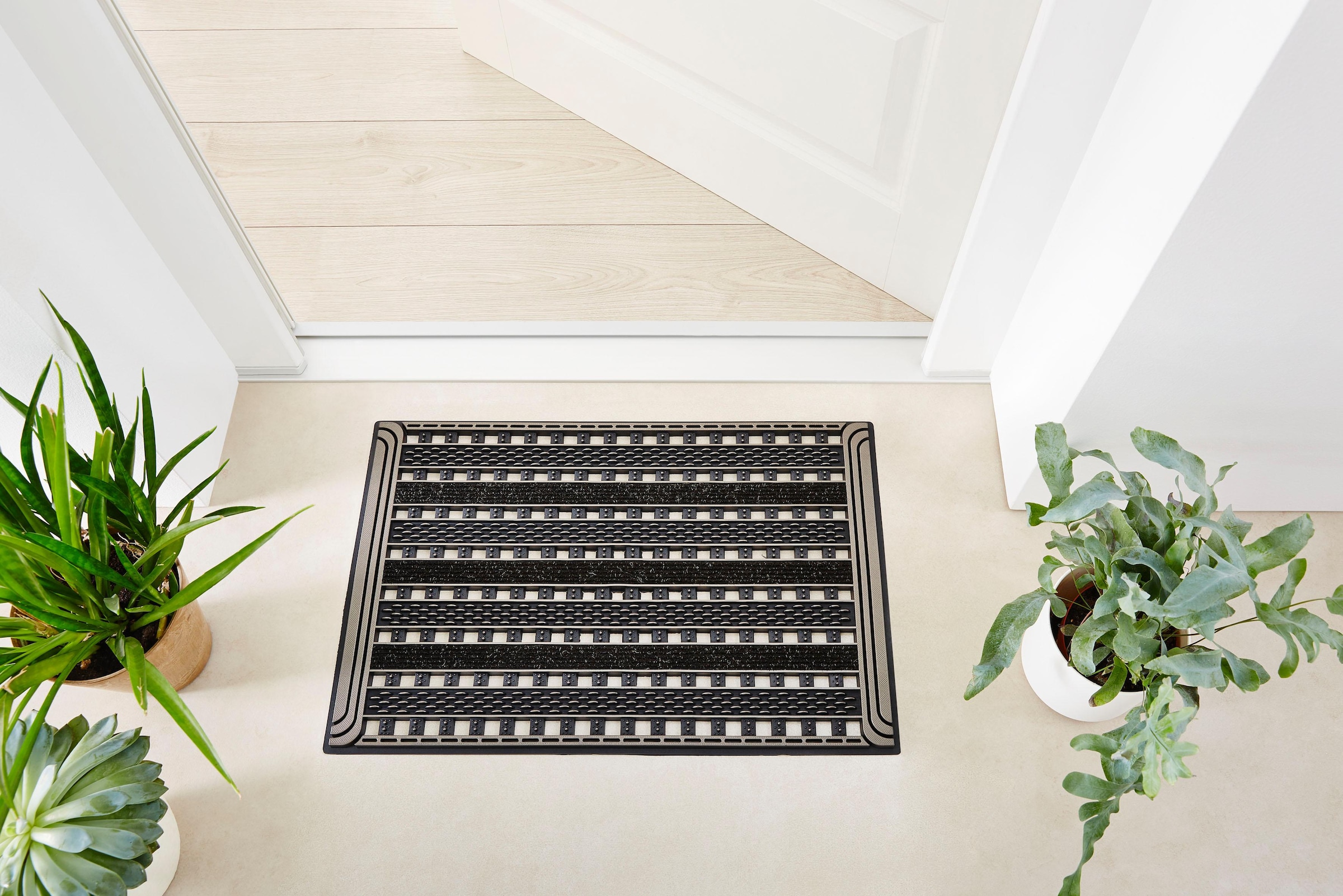Home2Fashion Fußmatte »GC Clean Gridiron«, rechteckig, 8 mm Höhe, Schmutzfangmatte, robust & strapazierfähig, In- und Outdoor geeignet
