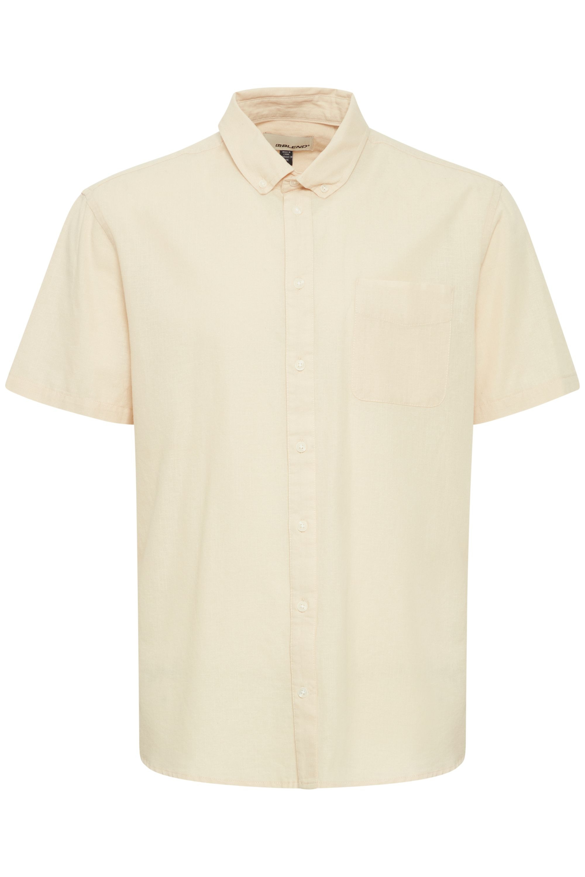 Blend Kurzarmhemd "BHShirt" Stilvolles Kurzarmhemd Leinenmix mit Brusttasch günstig online kaufen