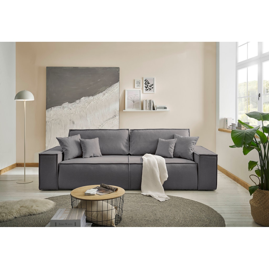 andas 3-Sitzer »FINNLEY Schlafsofa 257 cm (200/136cm) mit Bettkasten«