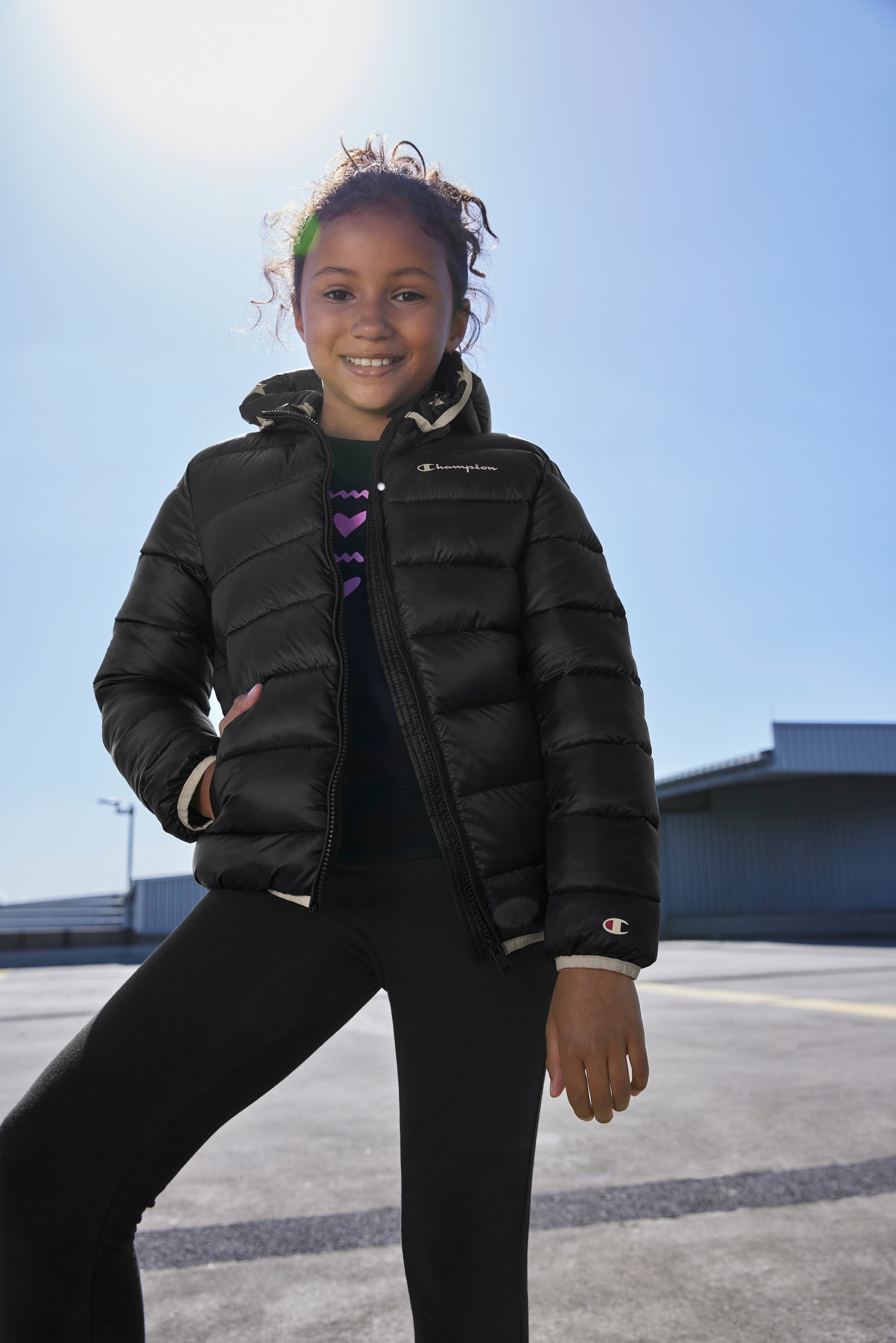 Champion Steppjacke »Hooded Jacket«, mit Kapuze, Für Kinder