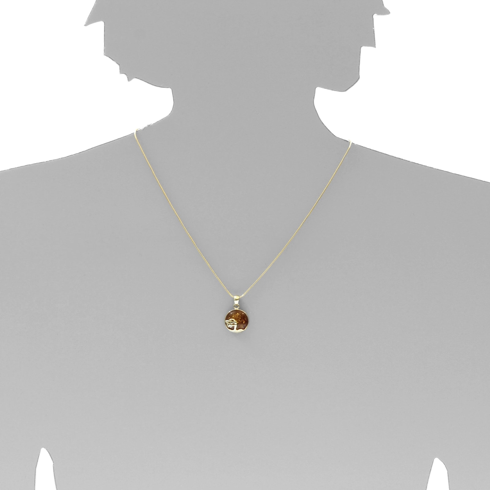 OSTSEE-SCHMUCK Kette und Anhänger Set »- Windflüchter 16 mm - Gold 333/000 - Bernstein«