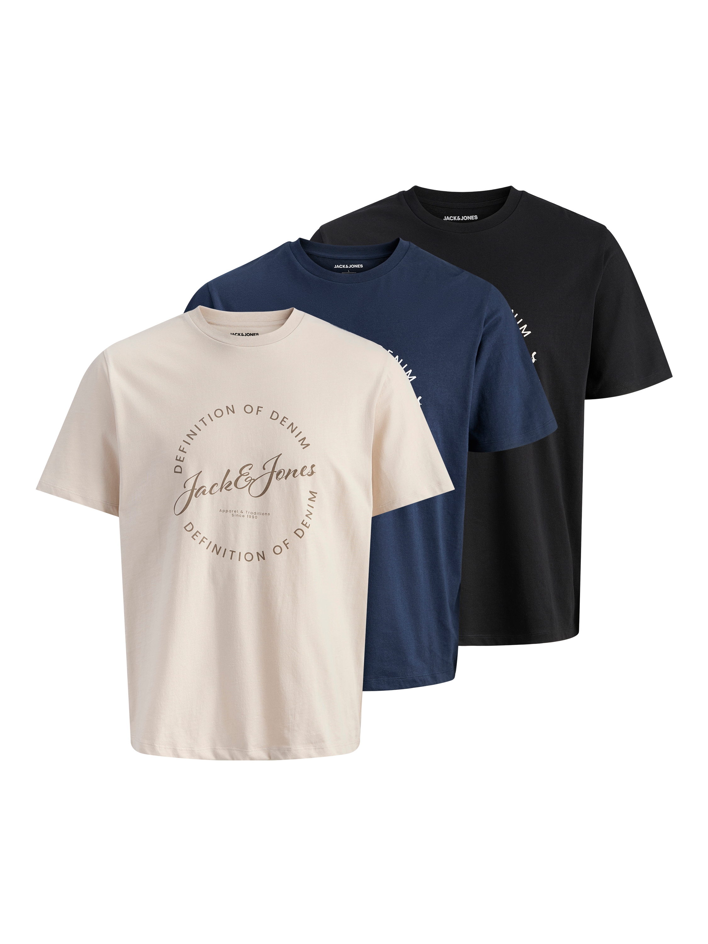 Jack & Jones PlusSize T-Shirt "JJGRAYSON TEE SS CREW NECK 3PK MP PLS" Packu günstig online kaufen