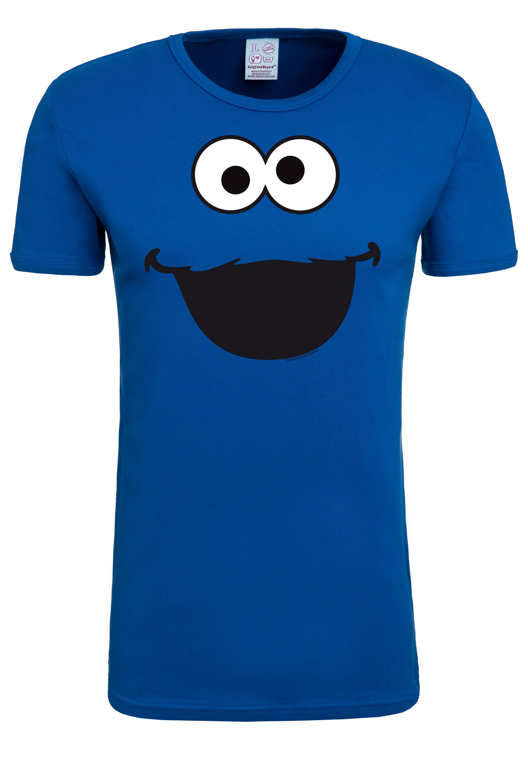 LOGOSHIRT T-Shirt »Cookie Monster – Face«, mit lizenzierten Originaldesign