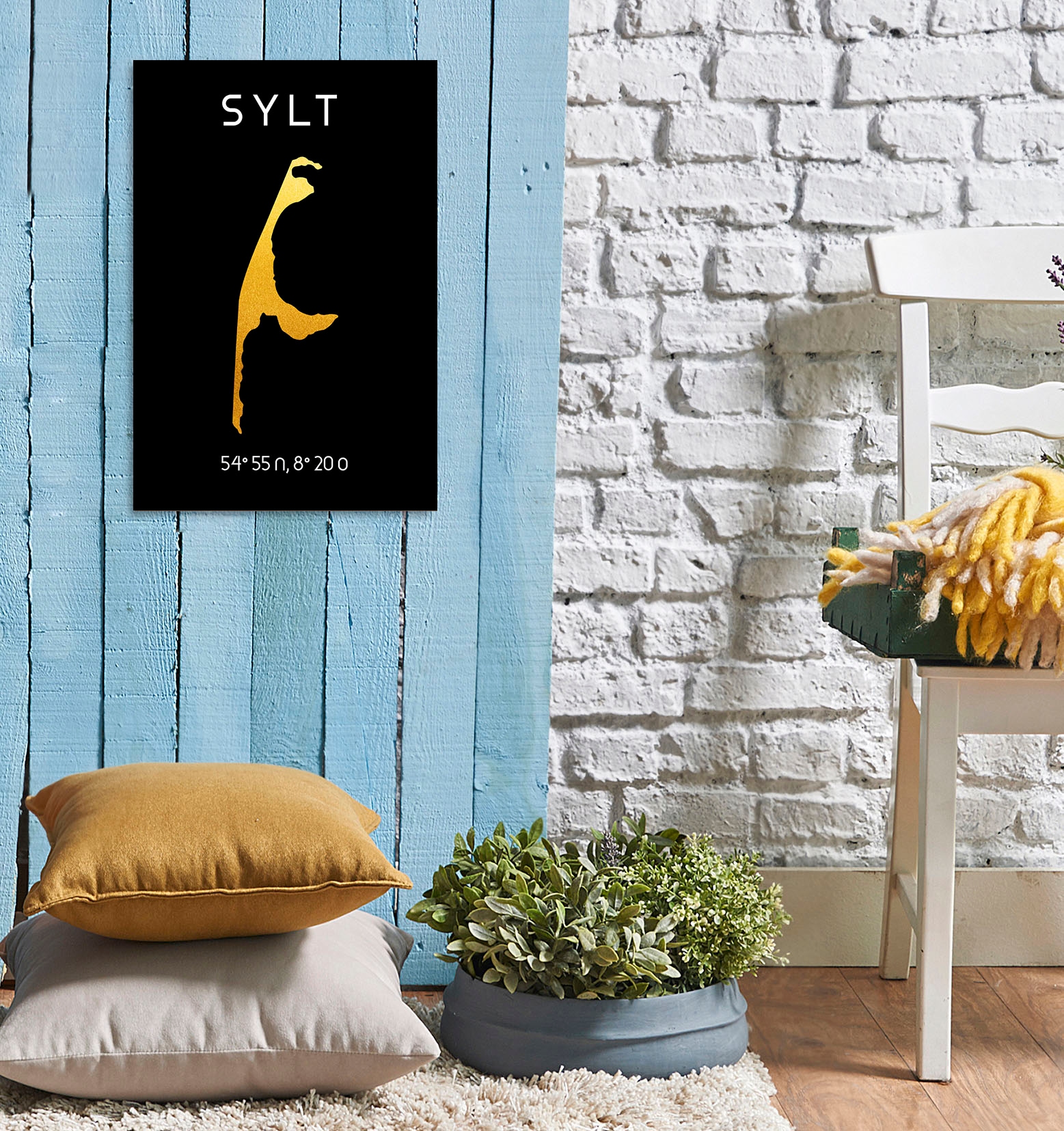 queence Metallbild "Golden Sylt" 1 Stk. tlg. Stahlschilder günstig online kaufen