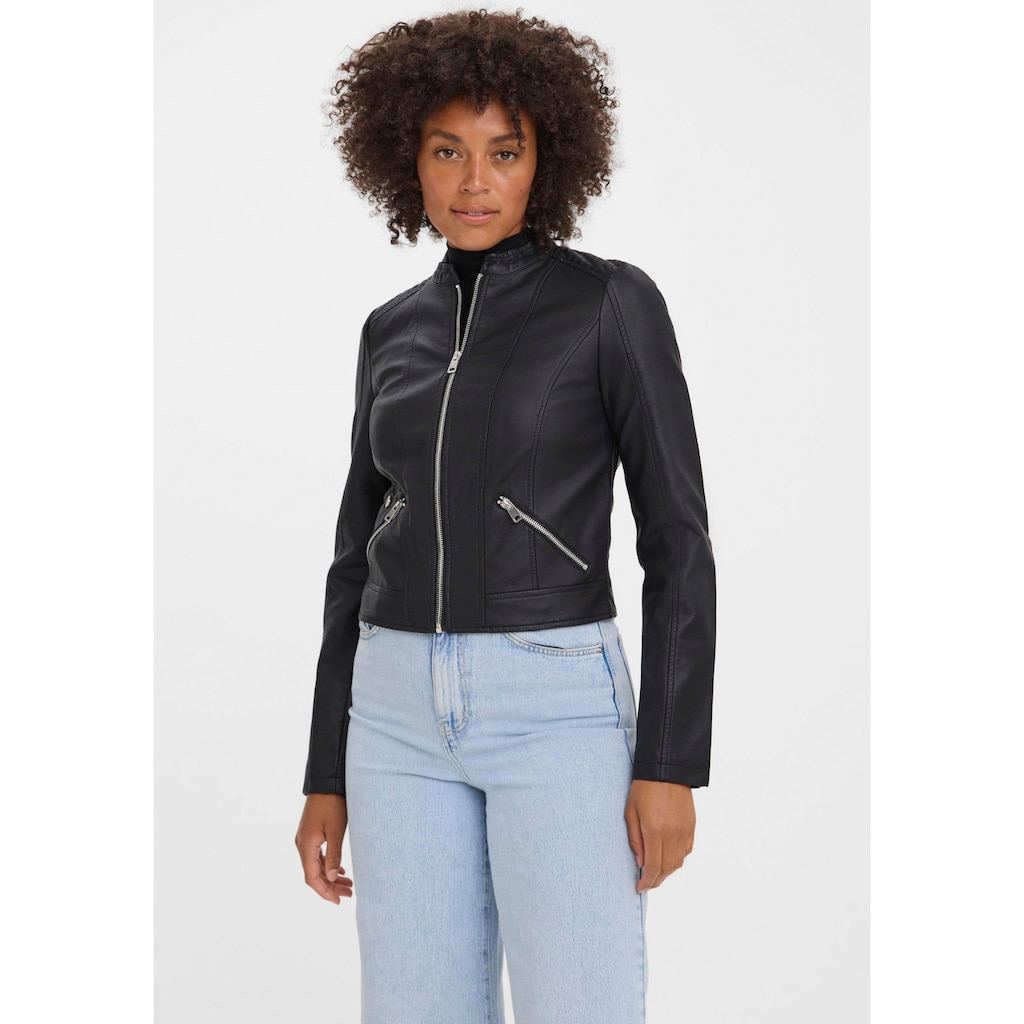 Vero Moda Lederimitatjacke »VMKHLOEFAVO 22 SHORT COATED JACKET«