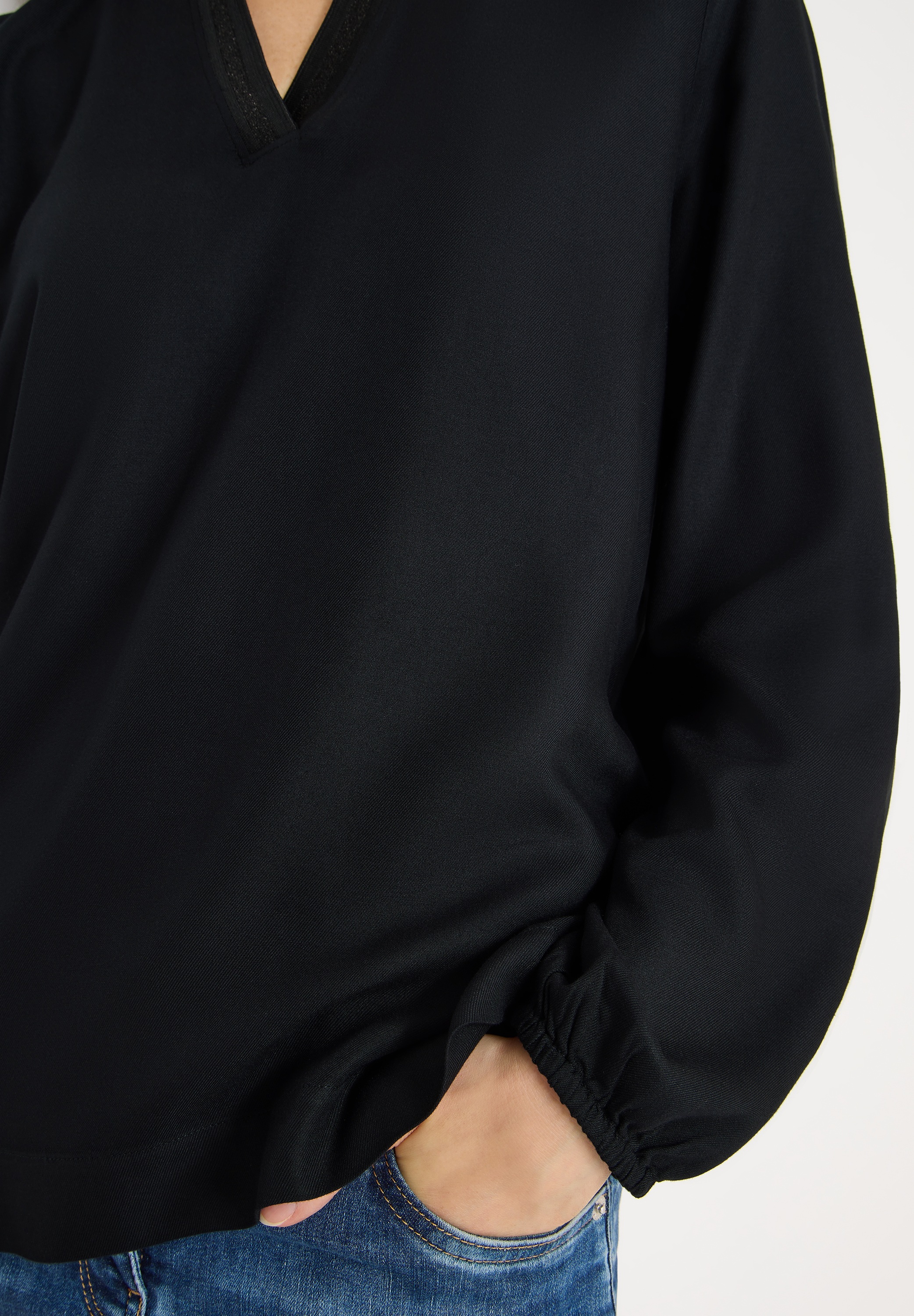 Thumbnail - Cecil Schlupfbluse Split Neck mit Glitzerdetail