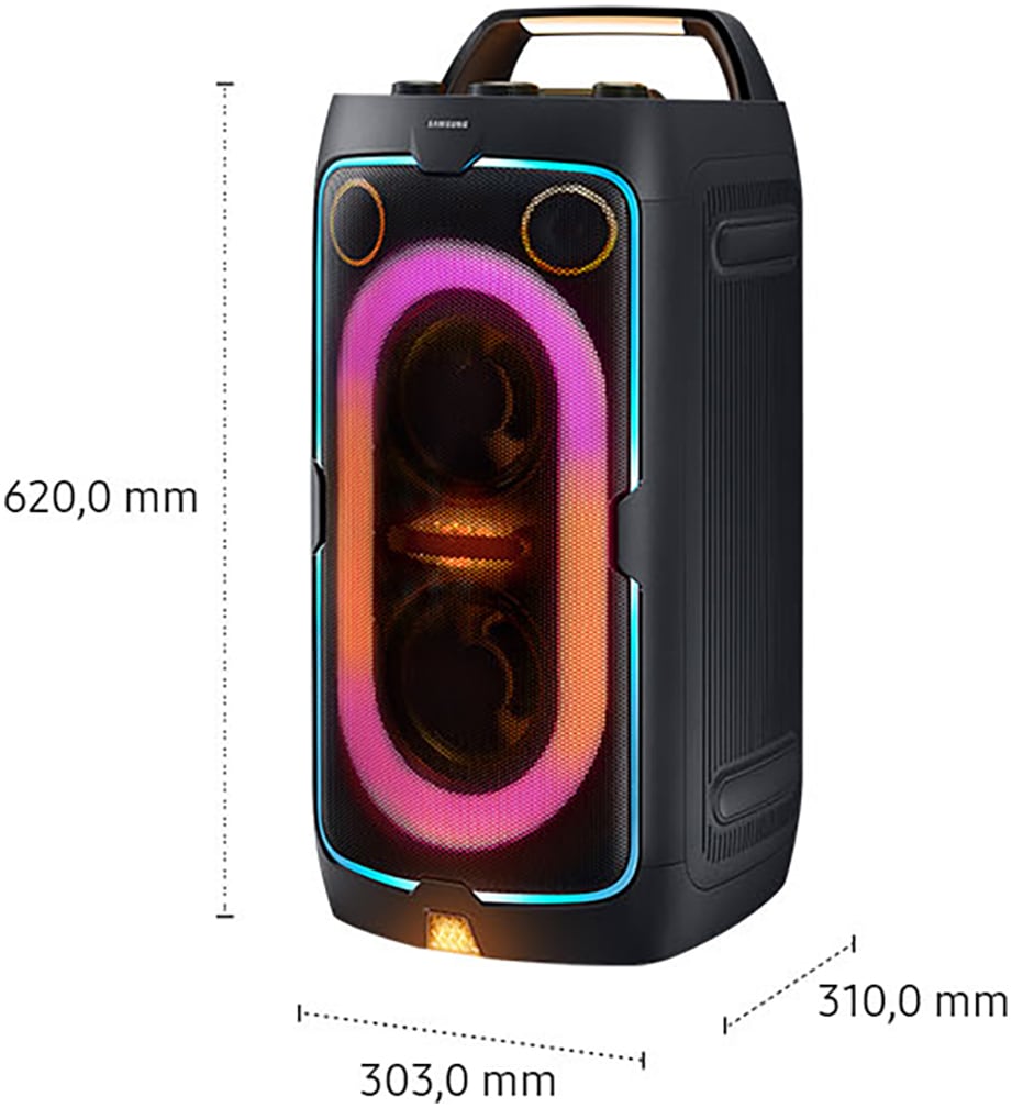 Samsung Party-Lautsprecher »Sound Tower MX-ST40F (2025)« 2.0 (Bluetooth Bassregelung | Beleuchtungseffekte | Lautstärkeregelung | Pairing | USB-Wiedergabe 160 W)