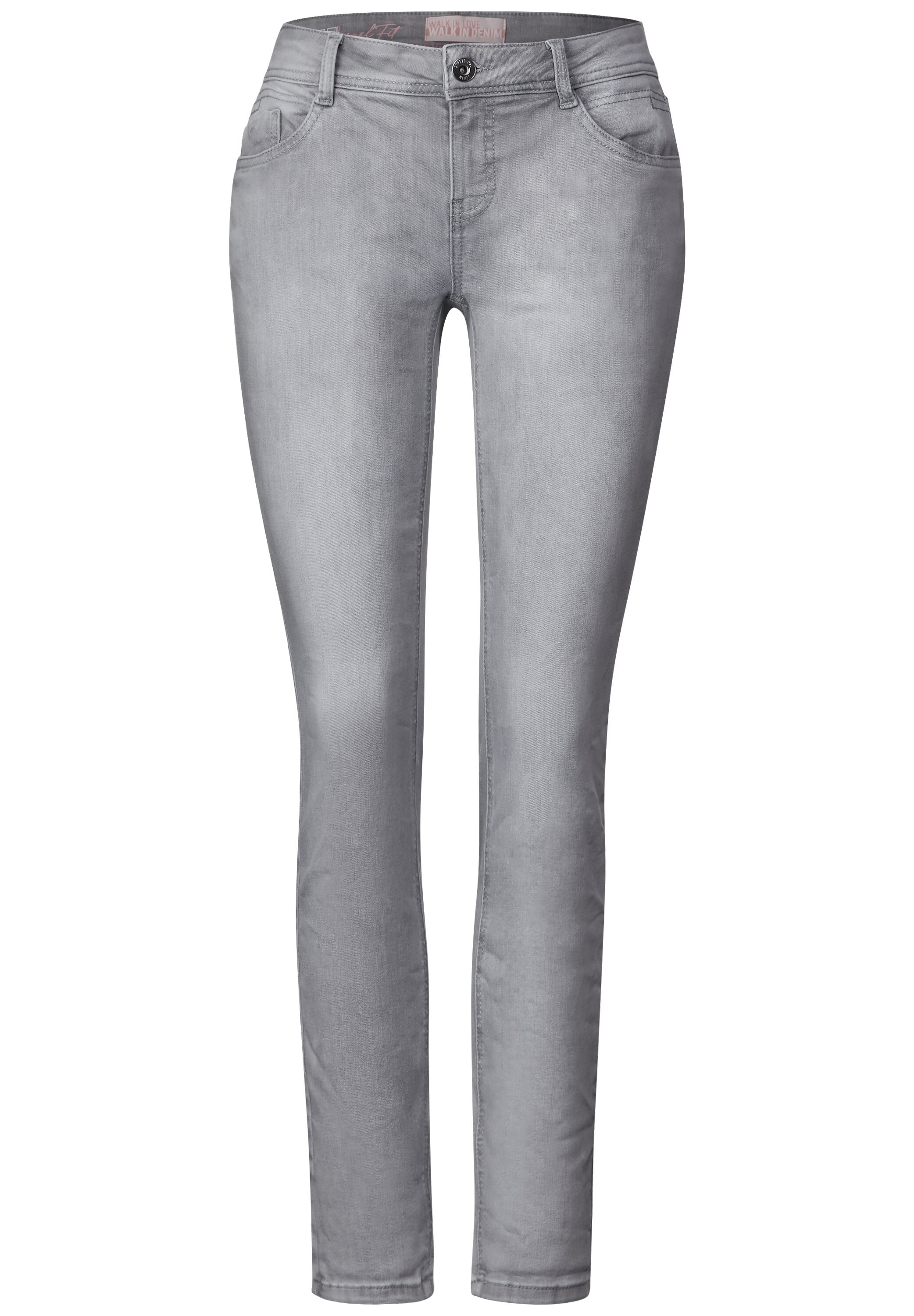 STREET ONE Slim-fit-Jeans, in grauer Waschung