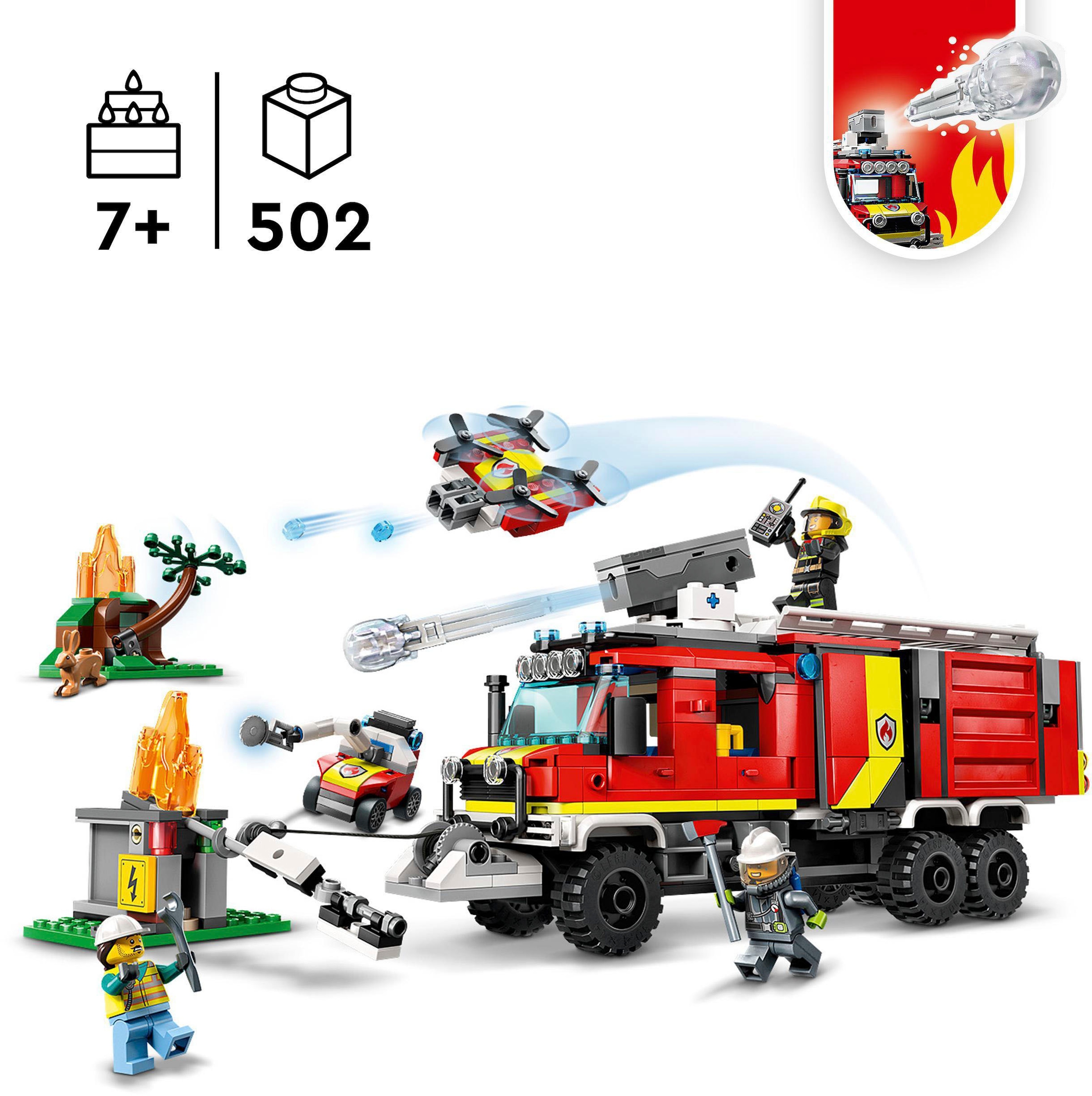 LEGO® Konstruktionsspielsteine »Einsatzleitwagen der Feuerwehr (60374), LEGO® City«, (502 St.), Made in Europe