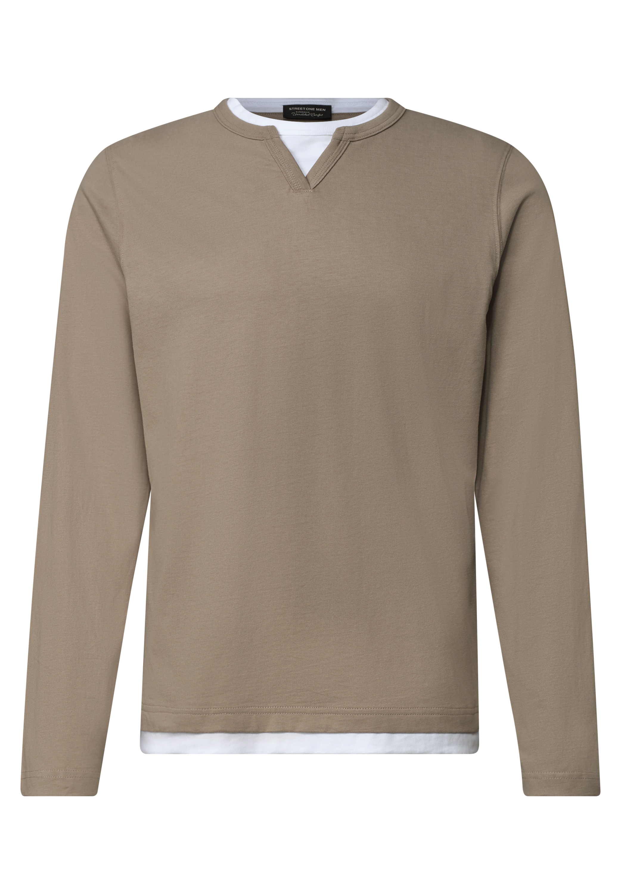 STREET ONE MEN Langarmshirt aus reiner Baumwolle