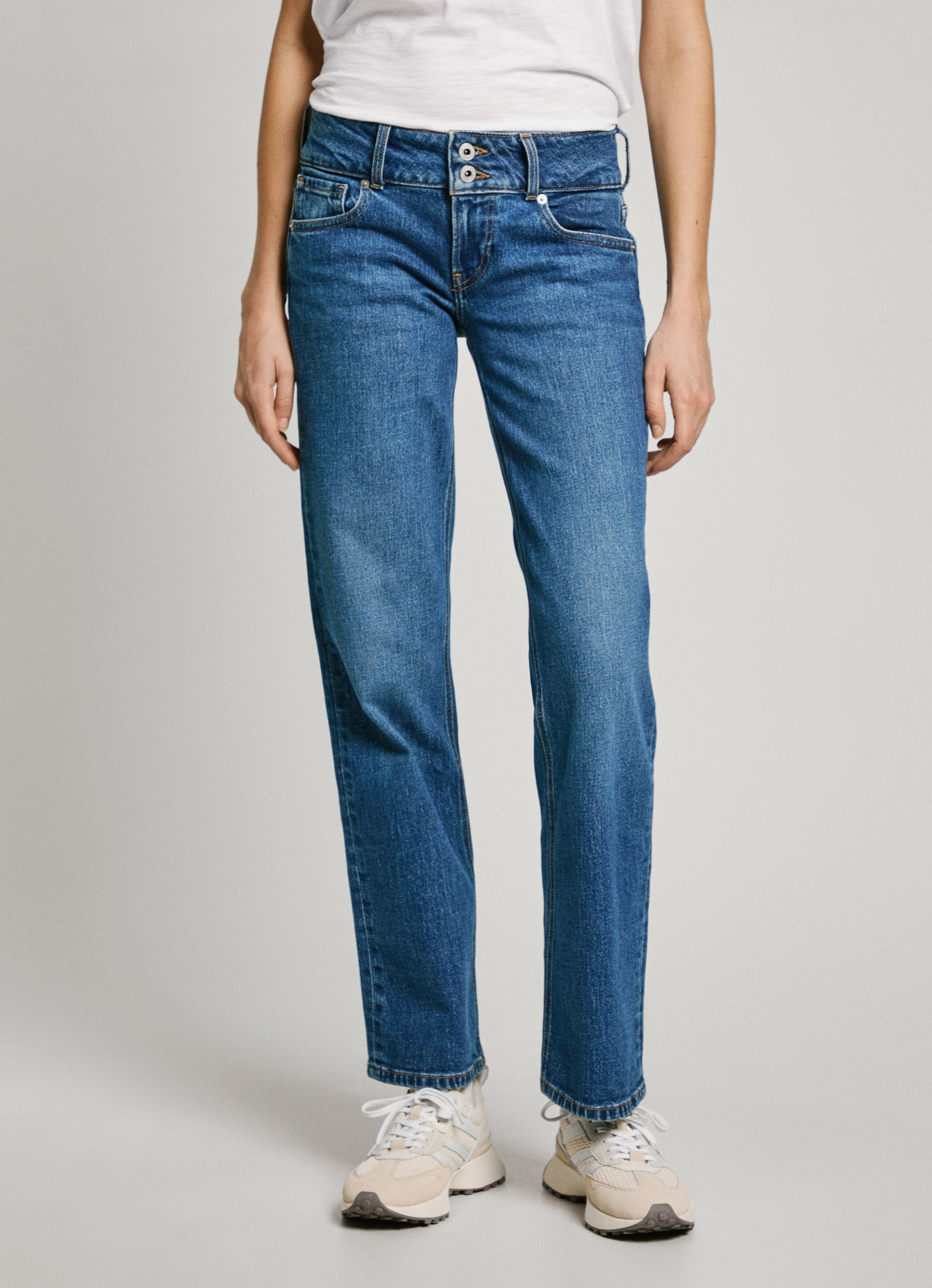 Pepe Jeans Gerade Jeans "STRAIGHT JEANS LW", mit doppeltem Knopfverschluss günstig online kaufen