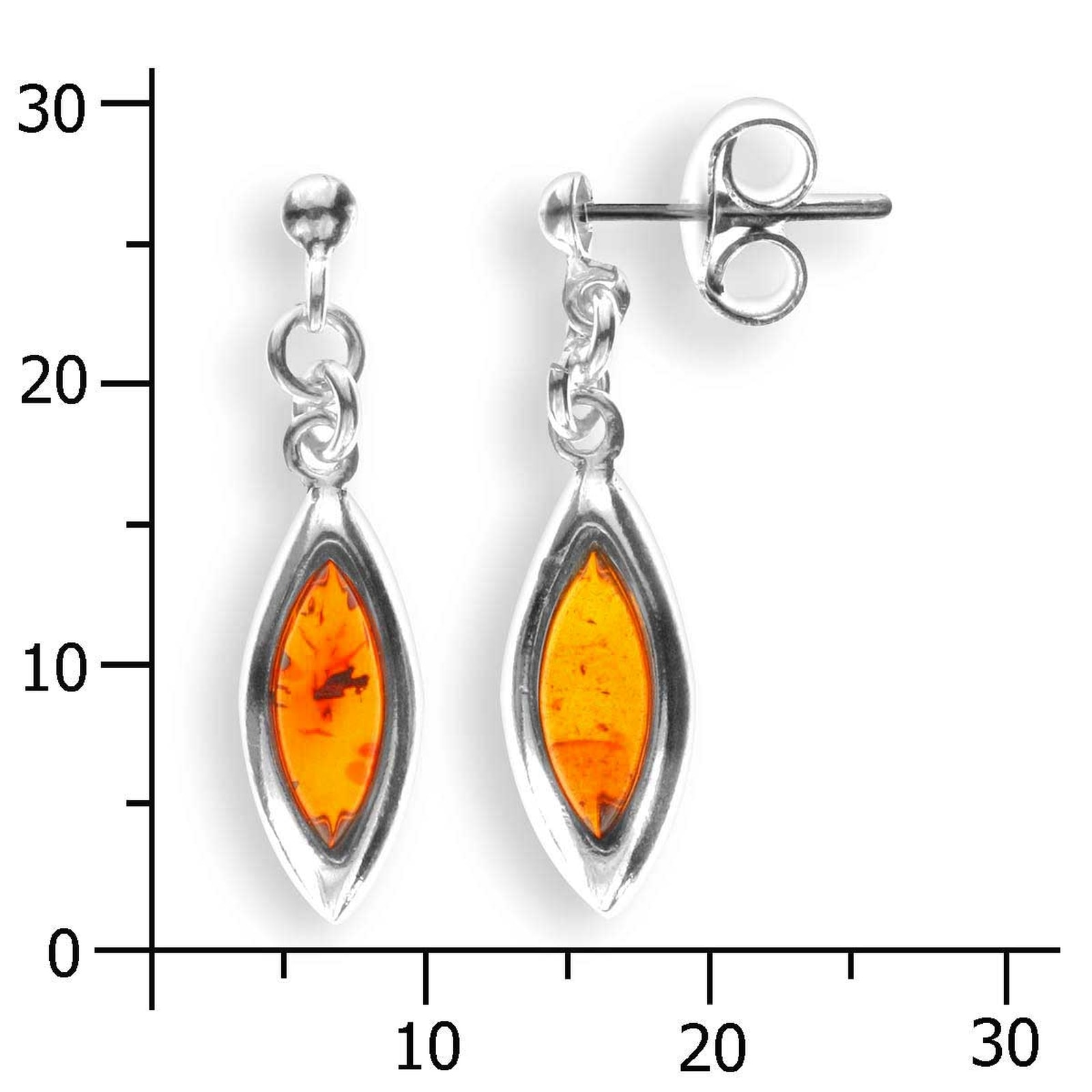 OSTSEE-SCHMUCK Paar Ohrhänger »- Alwa - Silber 925/000 - Bernstein«