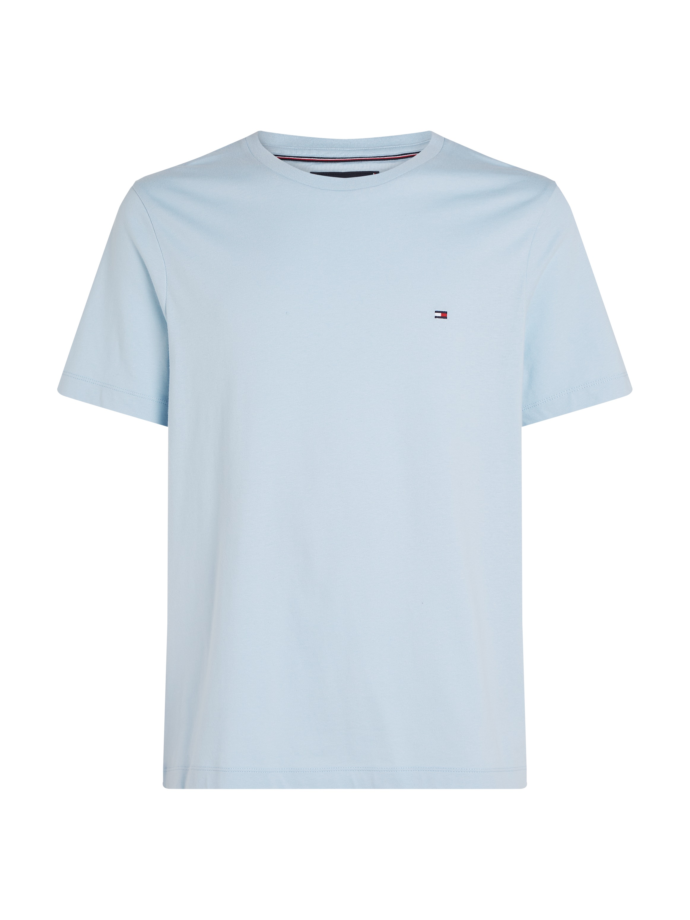 Tommy Hilfiger T-Shirt »ESSENTIAL REG FIT SOLID TEE mit Stickerei und Rundhals«, unifarben, casual, regular fit, Baumwolle, Rundhals
