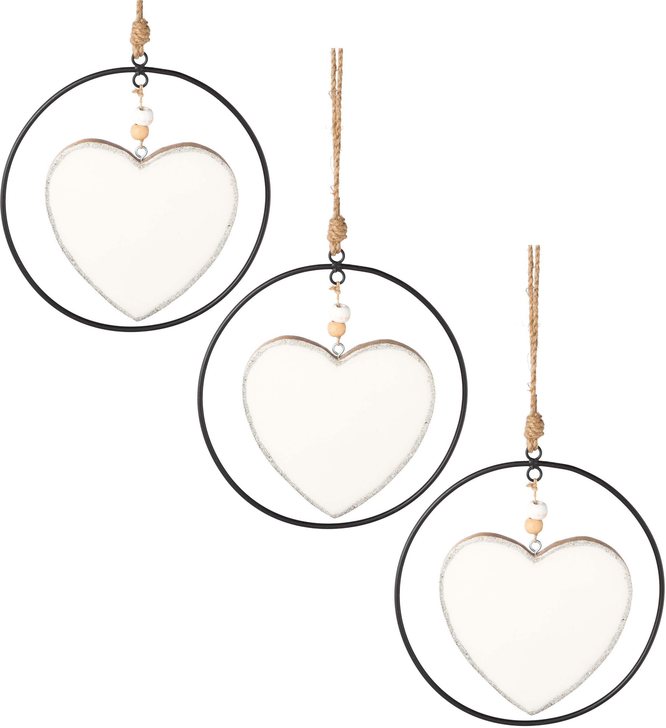 Creativ deco Dekohänger »Weihnachtsdeko«, (Set, 3 | BAUR Emaille-Lackierung mit Metallring bestellen St.), und