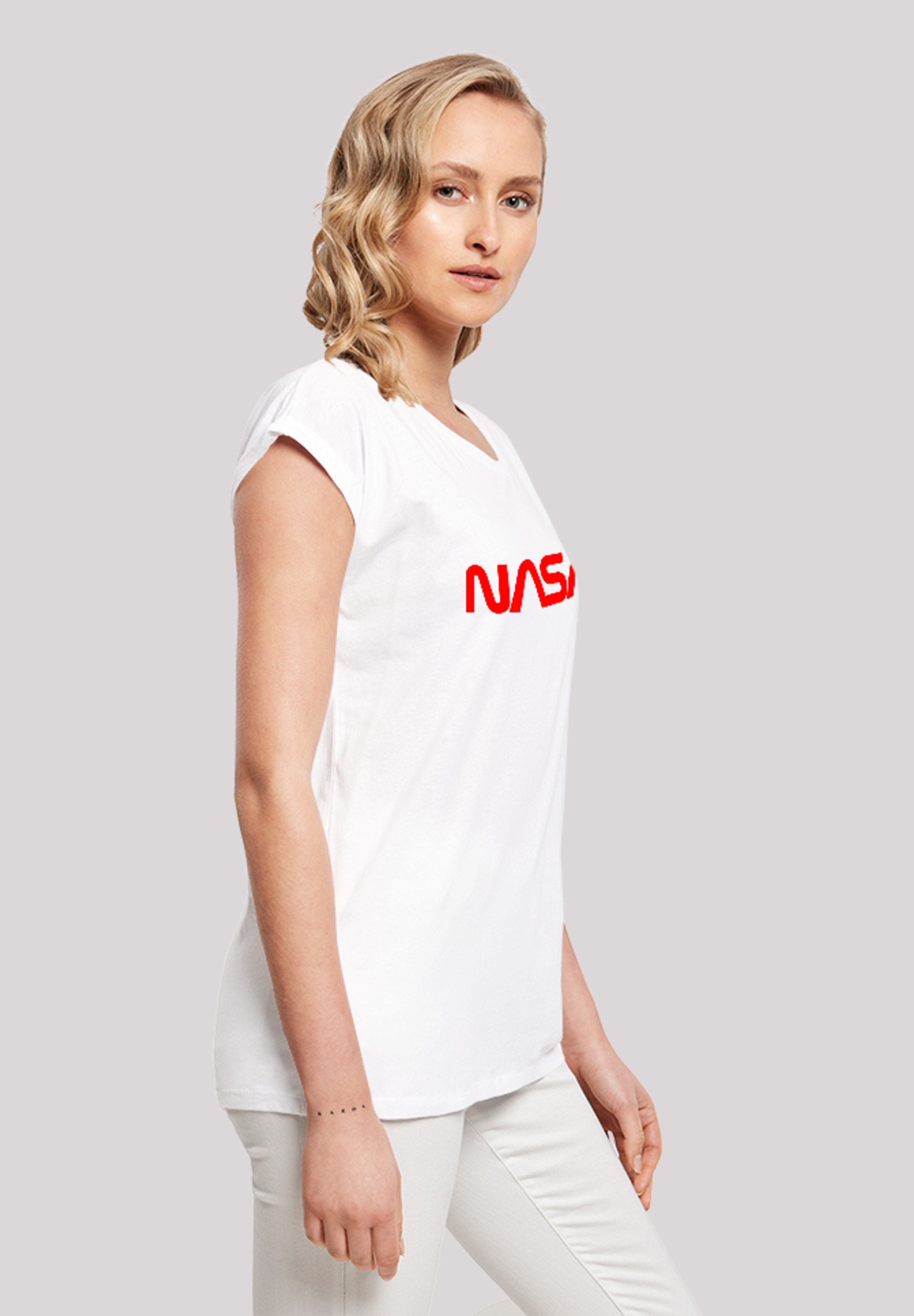 F4NT4STIC T-Shirt »NASA Modern Logo White«, Damen,Premium Merch,Regular-Fit,Kurze Ärmel,Bedruckt